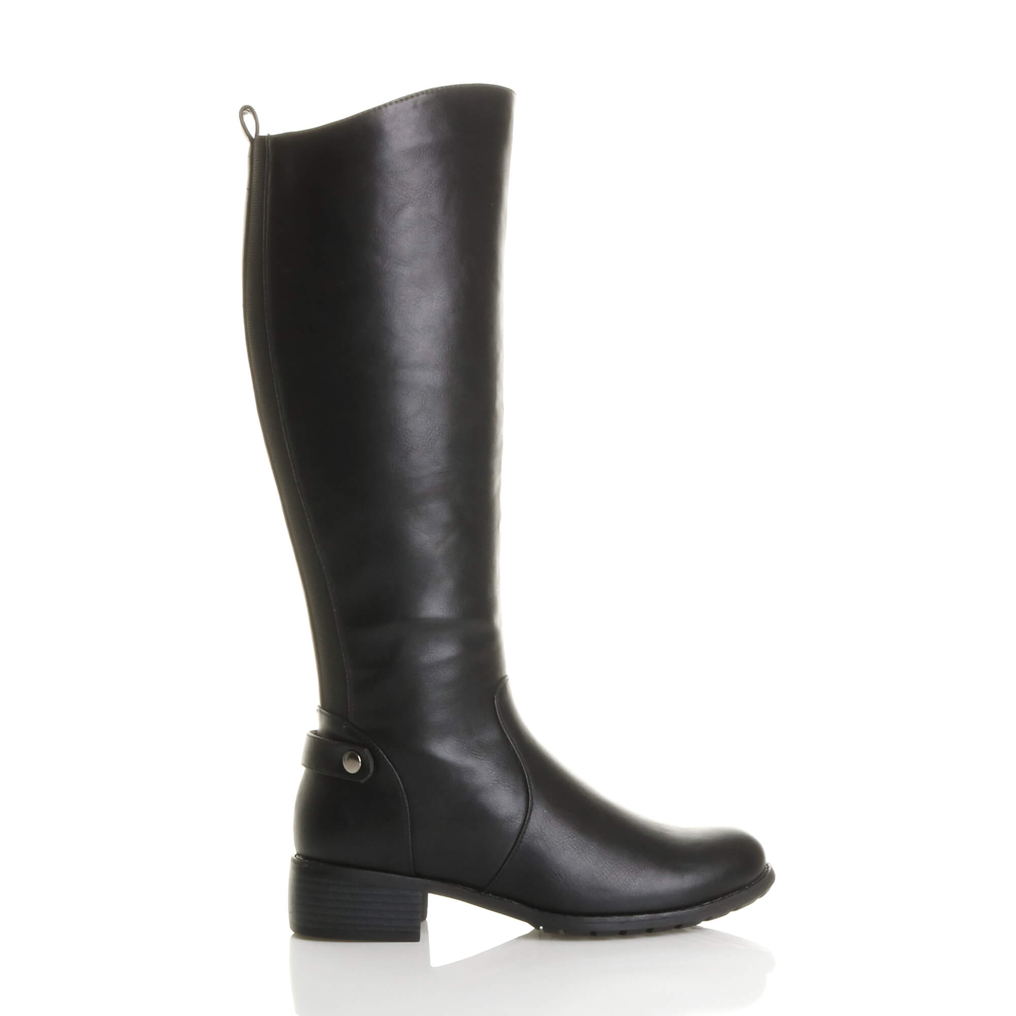 Black AJVANI Black Calf Riding Boots, Image 2 of 6
