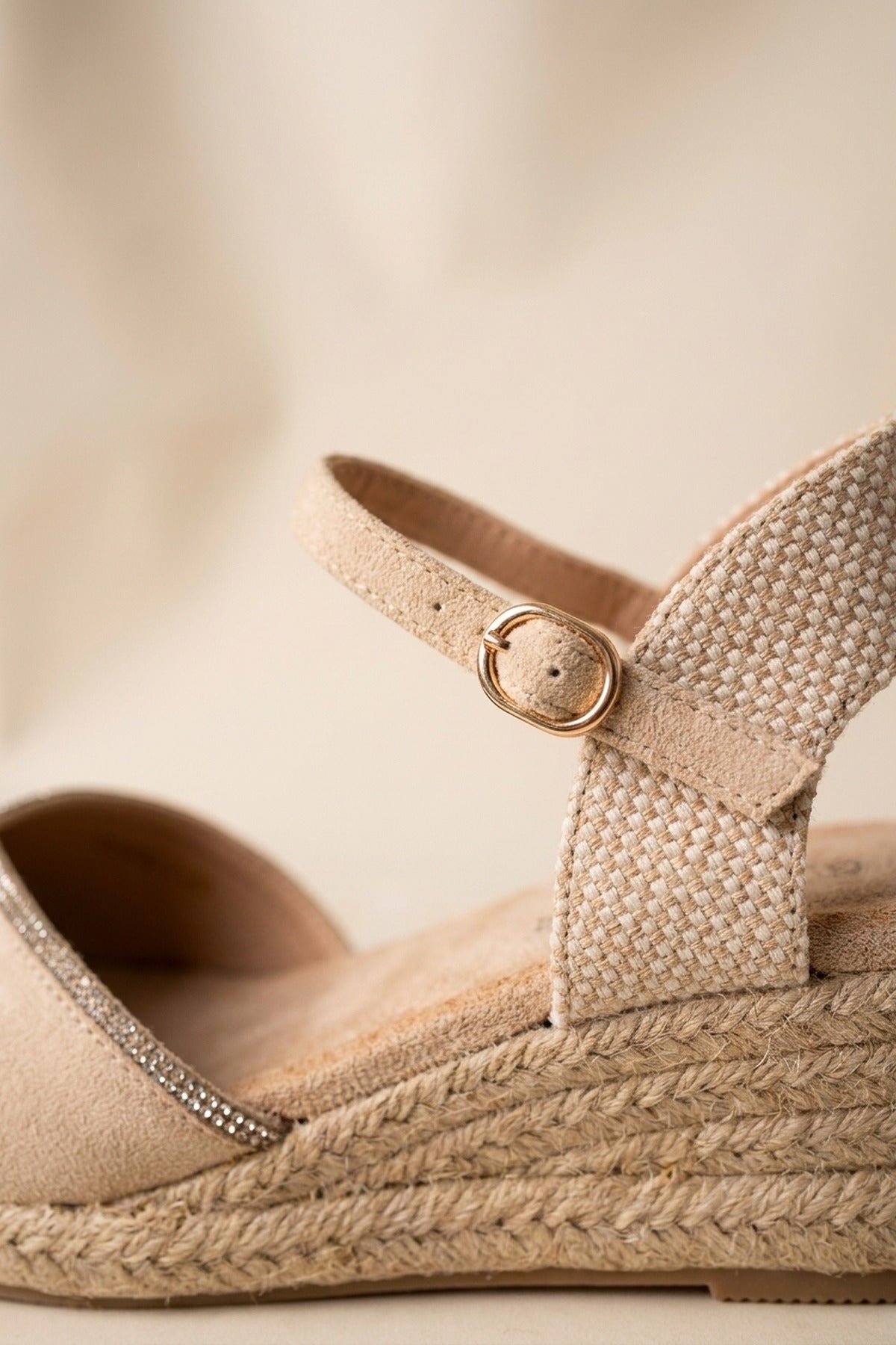 Beige Constance Faux Suede Closed Toe Espadrille, Image 3 of 5