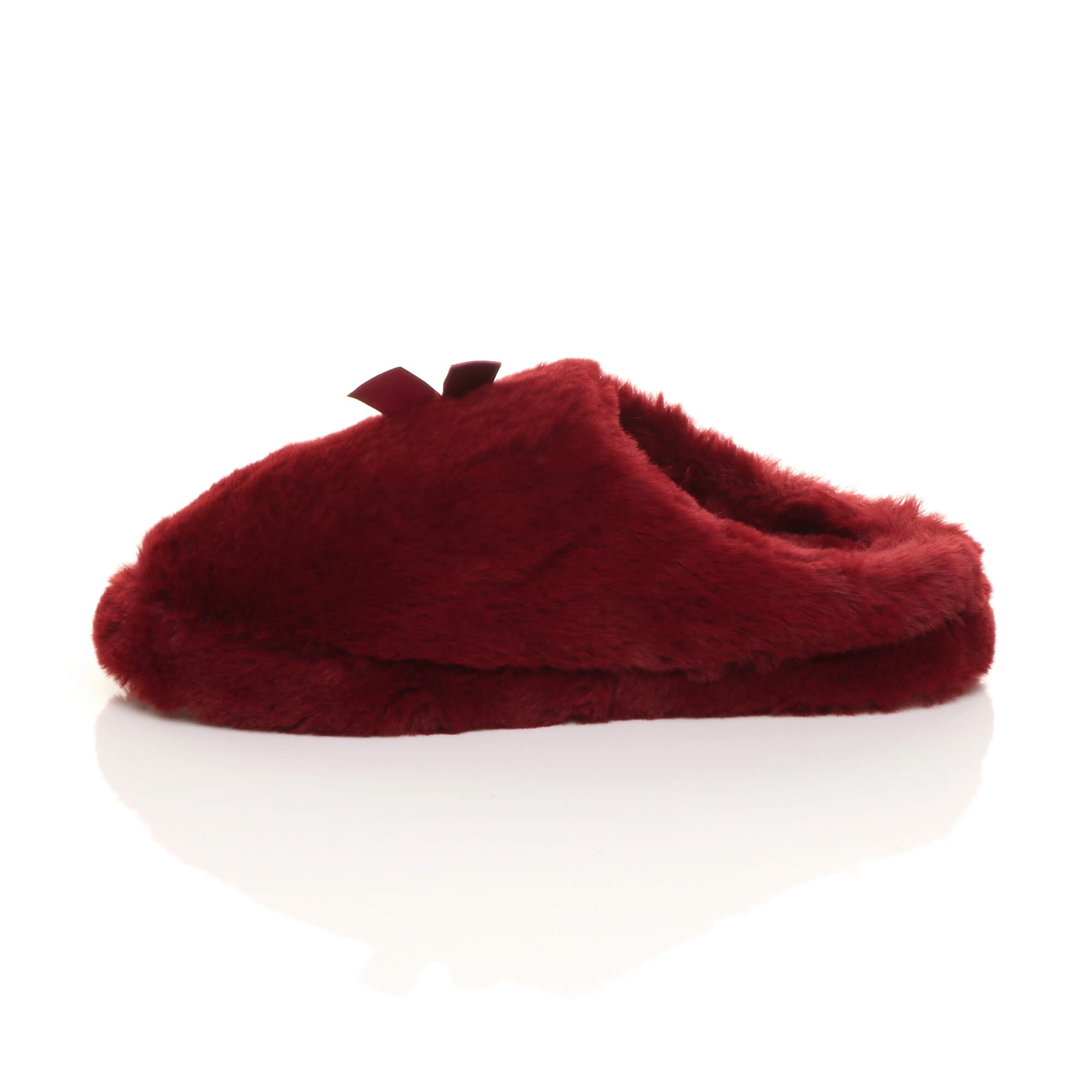 Burgundy AJVANI Burgundy Fluffy Mule Slippers, Image 3 of 6