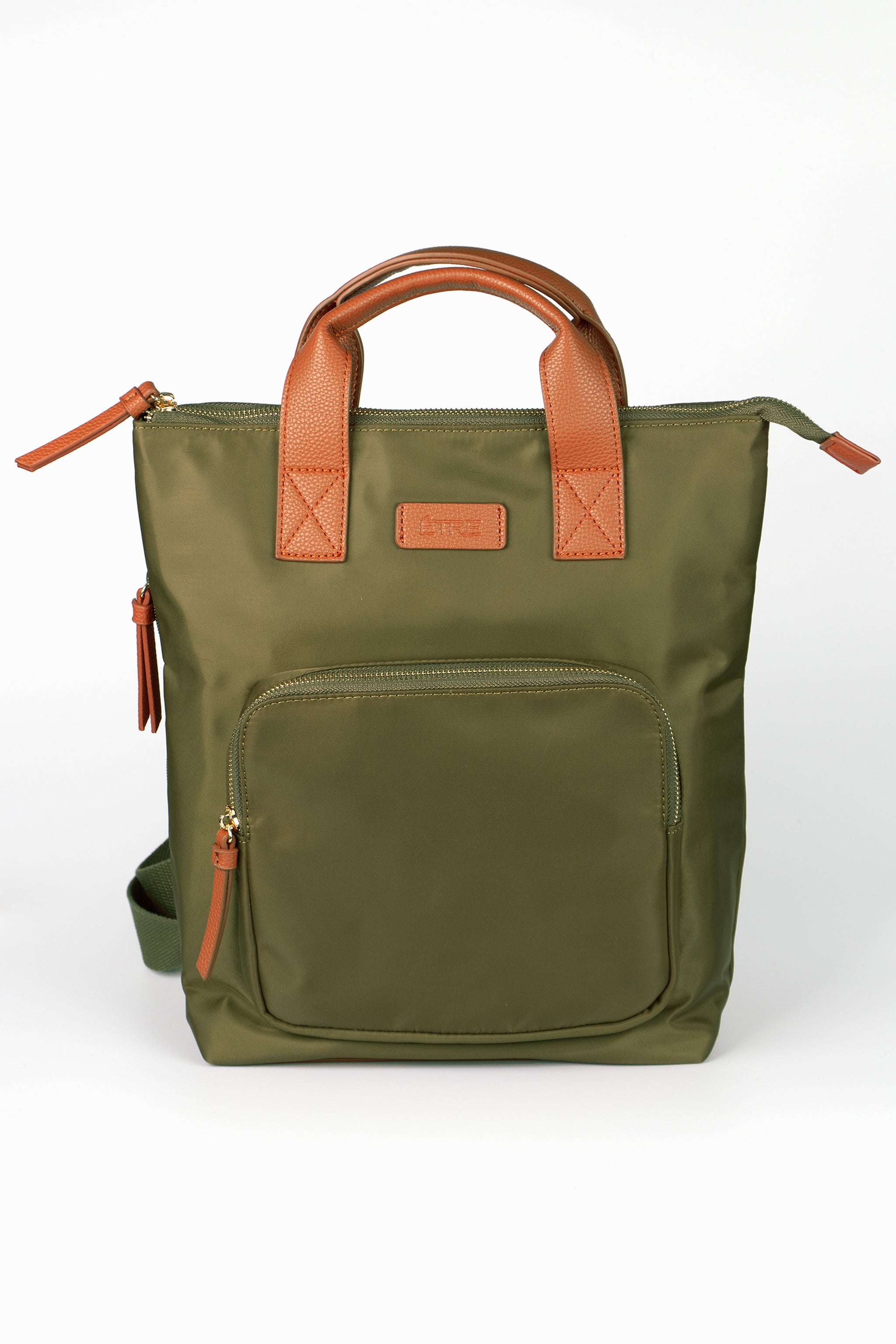 Pink Plain Top Handle Foldable Backpack