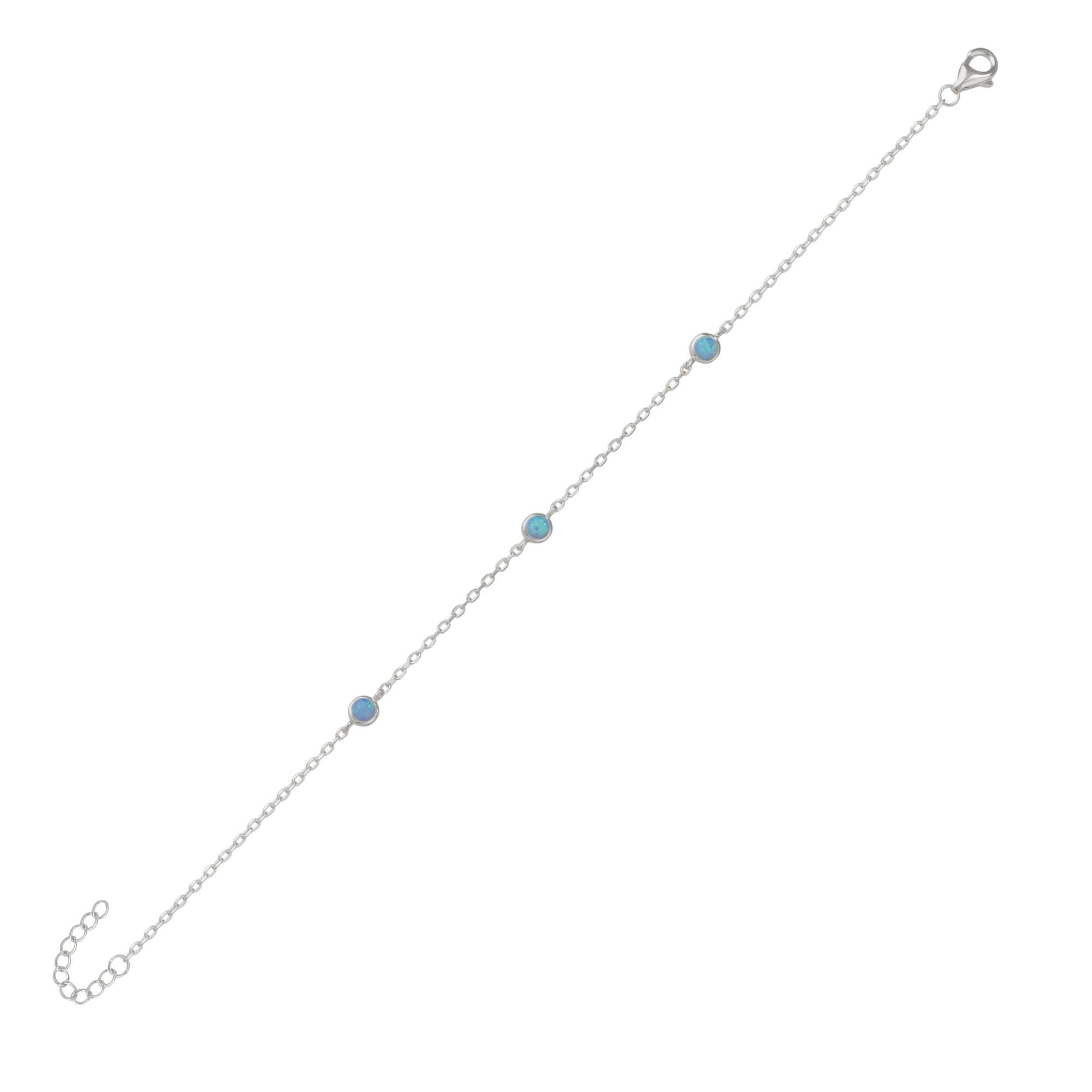 Silver Blue Opal Bracelet in Sterling Silver, Image 1 of 1