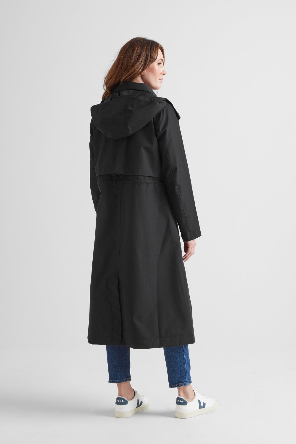 Black Alva Waterproof Trench Coat, Image 3 of 5
