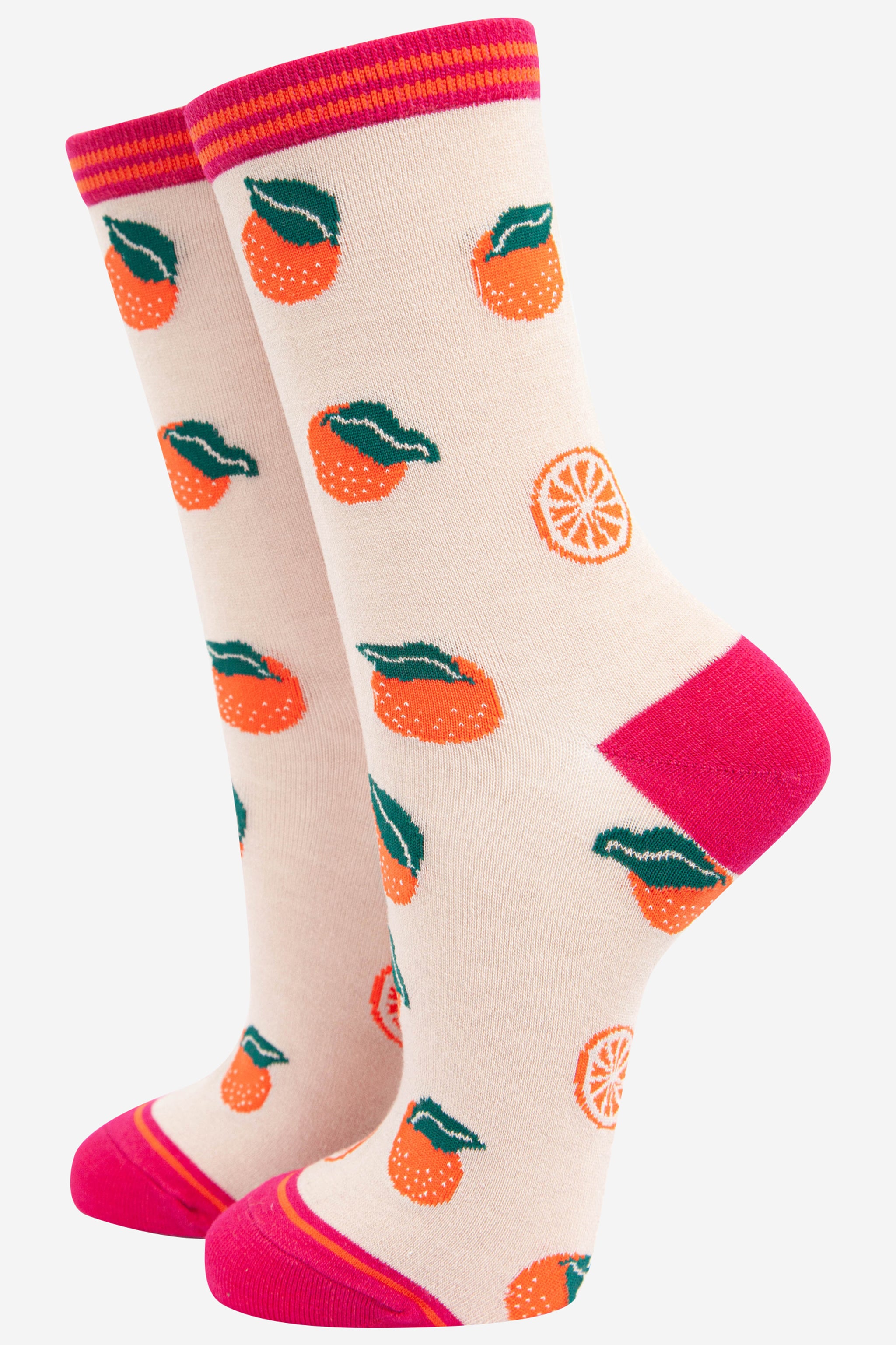 Orange Orange Fruit Bamboo Socks - Orange, Image 2 of 4