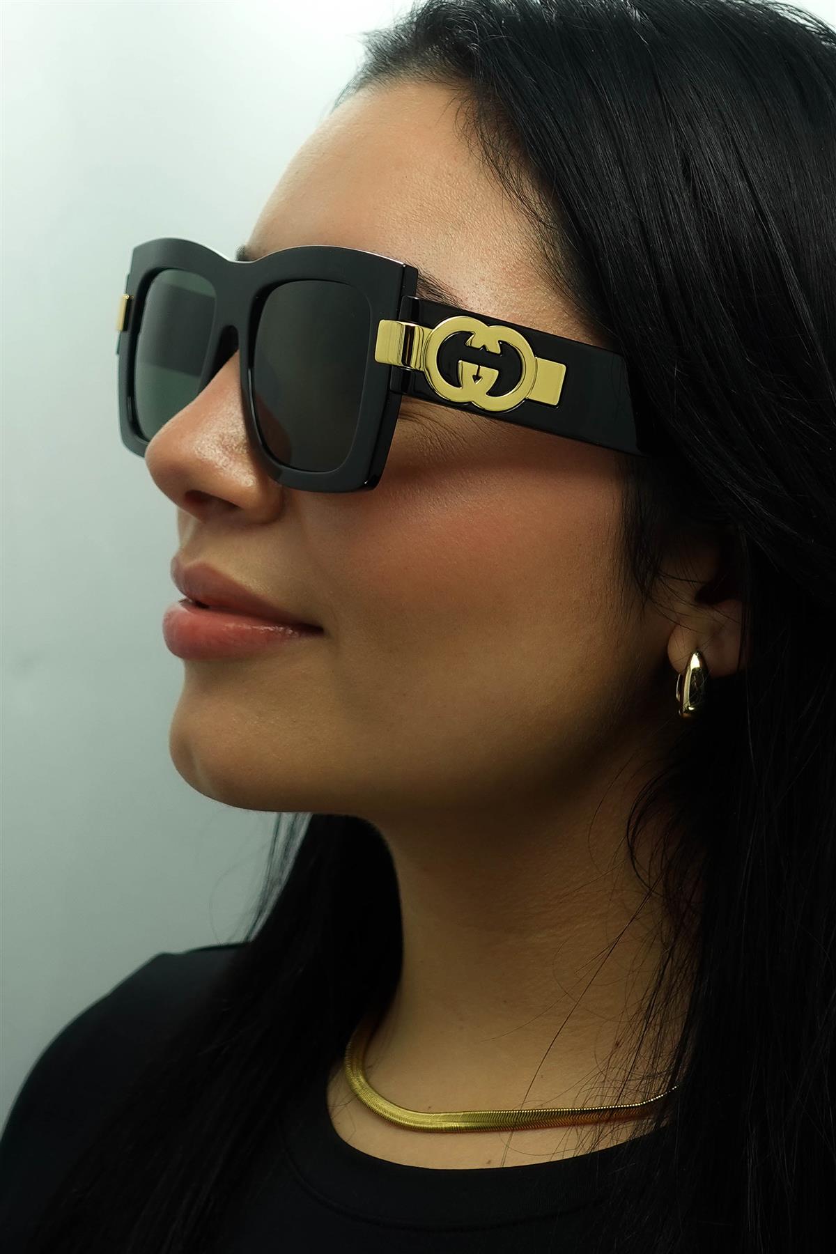 Square Black with Gold Grey GG1688S, Image 6 of 6