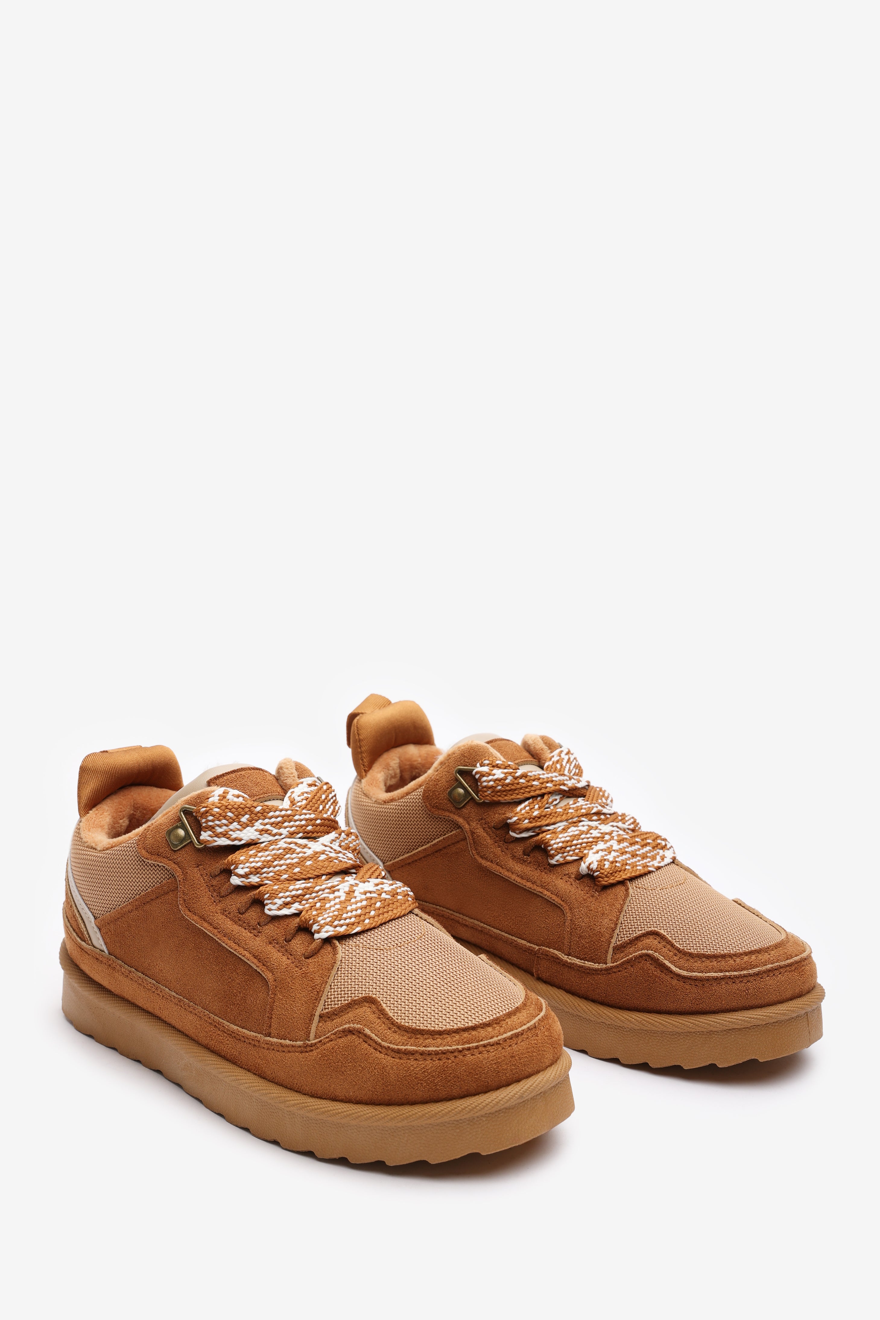 Tan 'Darcy' Lace-Up Trainers with Chunky Sole, Image 4 of 7