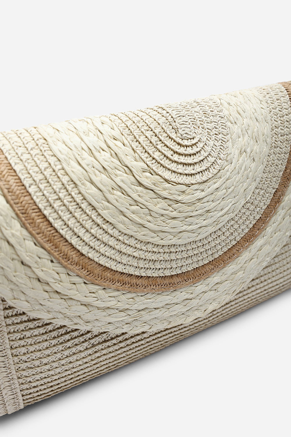 Natural Alto Raffia Fold Over Clutch Bag, Image 4 of 6