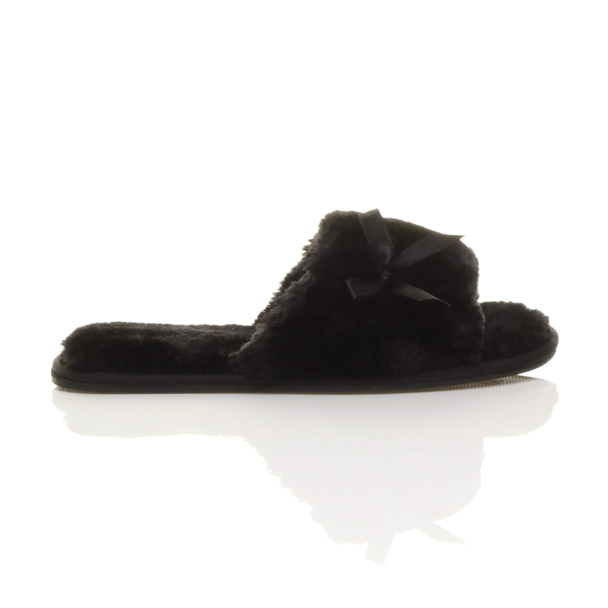 Black AJVANI Black Peep Toe Sandals Slippers, Image 2 of 6