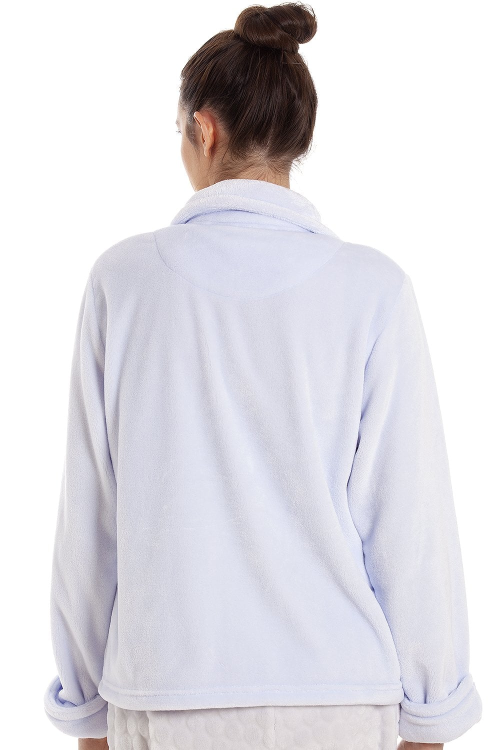 Blue Camille Lingerie Blue Classic Button Bed Jacket, Image 3 of 5