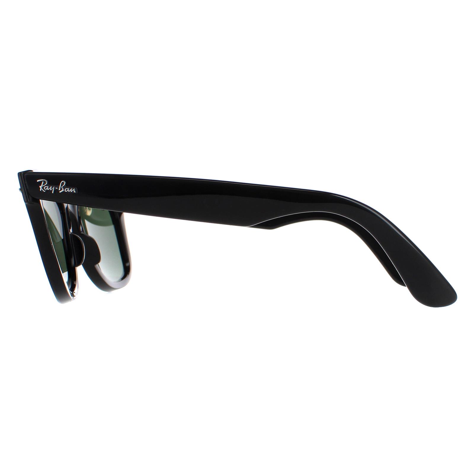 Black Ray-Ban Black Rectangle Black Green Sunglasses, Image 3 of 6
