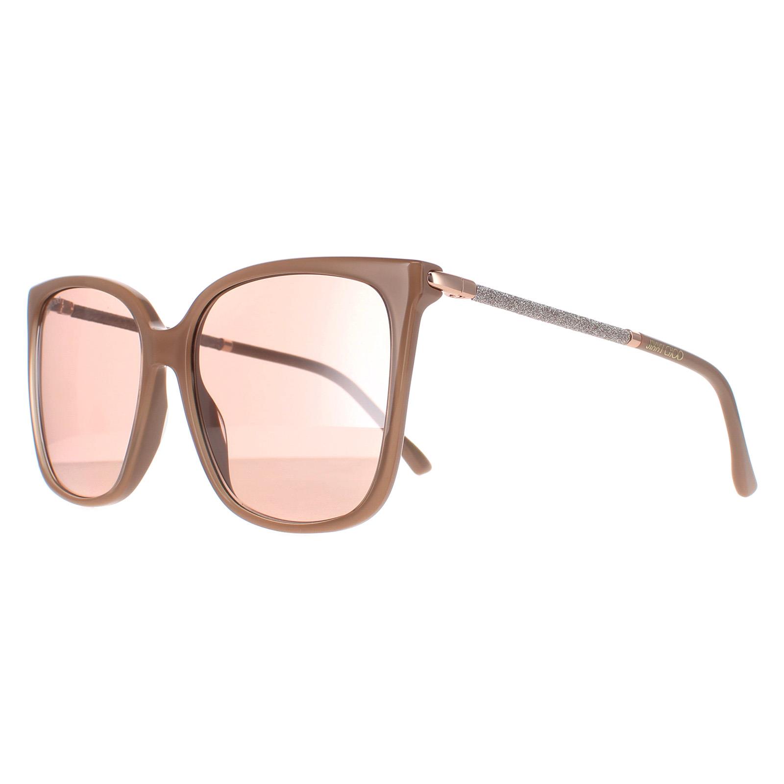 Beige Jimmy Choo Beige Square Nude Pink Flash Silver Mirror SCILLA/S, Image 2 of 4