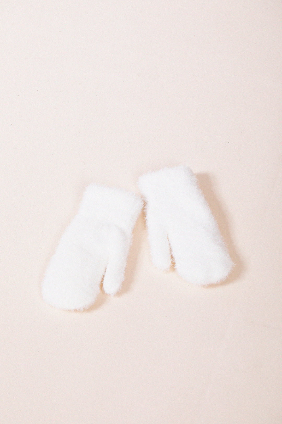 White SVNX White Soft Knit Mittens, Image 4 of 4