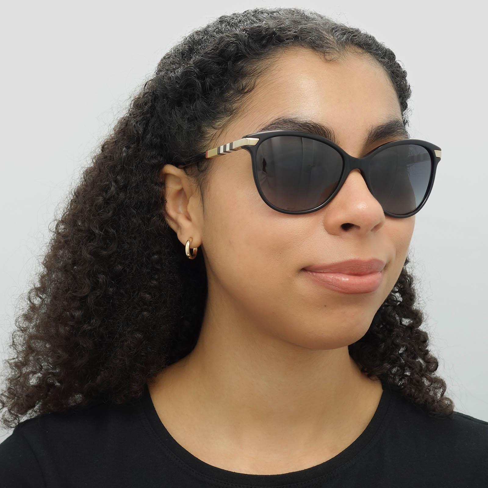 Black Cat Eye Black With Gold Detailing Grey Gradient BE4216 Sunglasses, Image 7 of 7