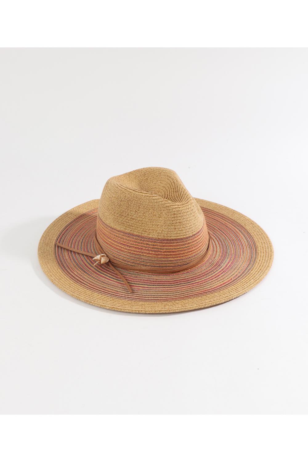 Beige Caprini - Metallic Stripe Fedora - Beige, Image 1 of 1
