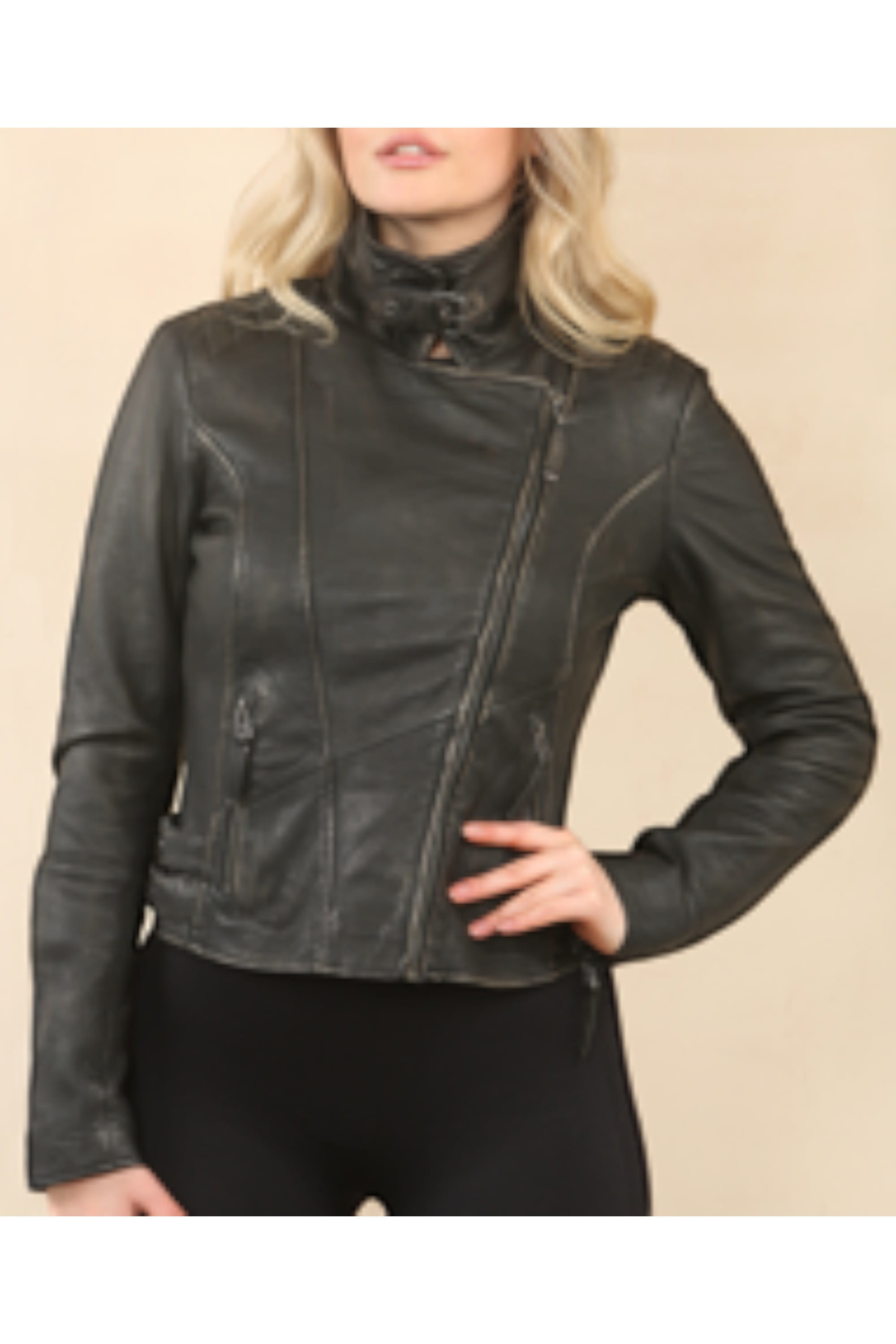 Tortoishell Leather Brando Biker Jacket - Finnsnes, Image 3 of 8