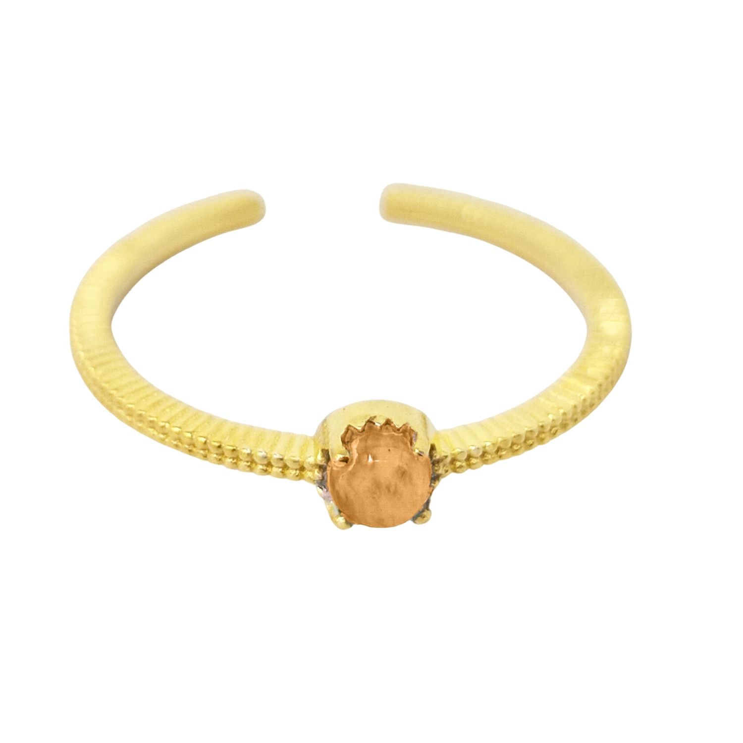 Metallic Citrine One Size Fits All November Birthstone Ring