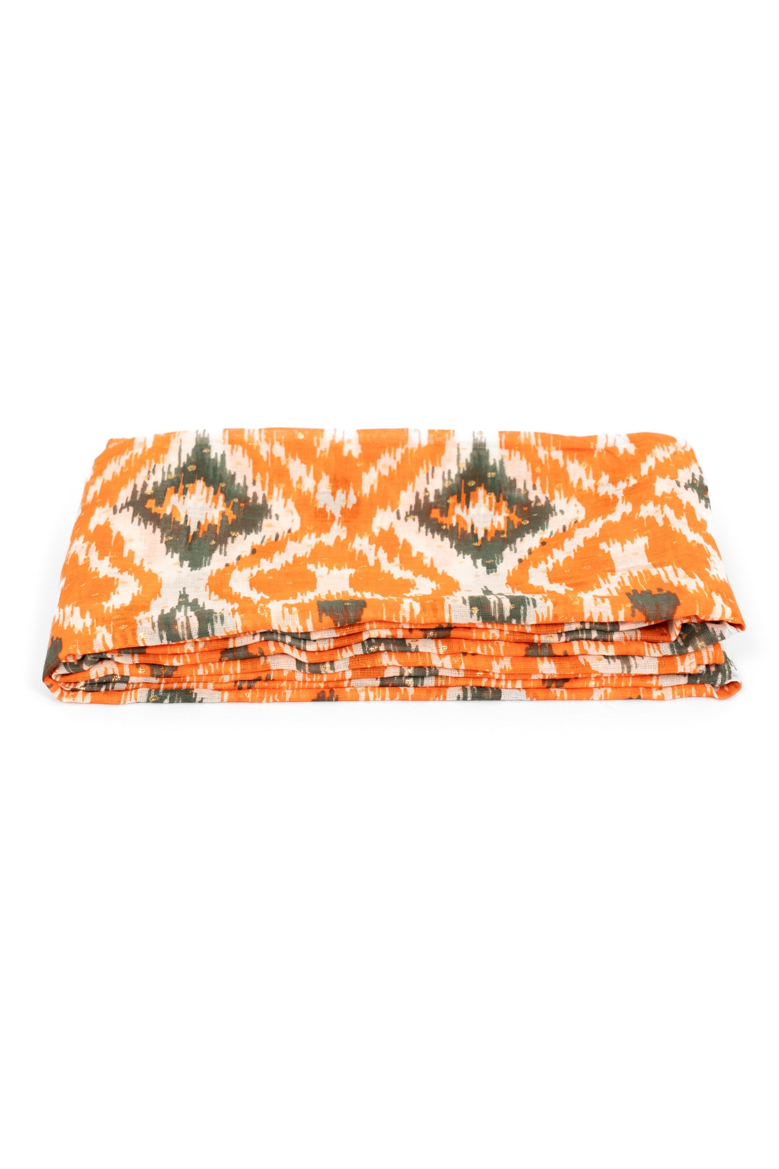 Khaki Aztec Print Cotton Lightweight Scarf, Image 2 of 4