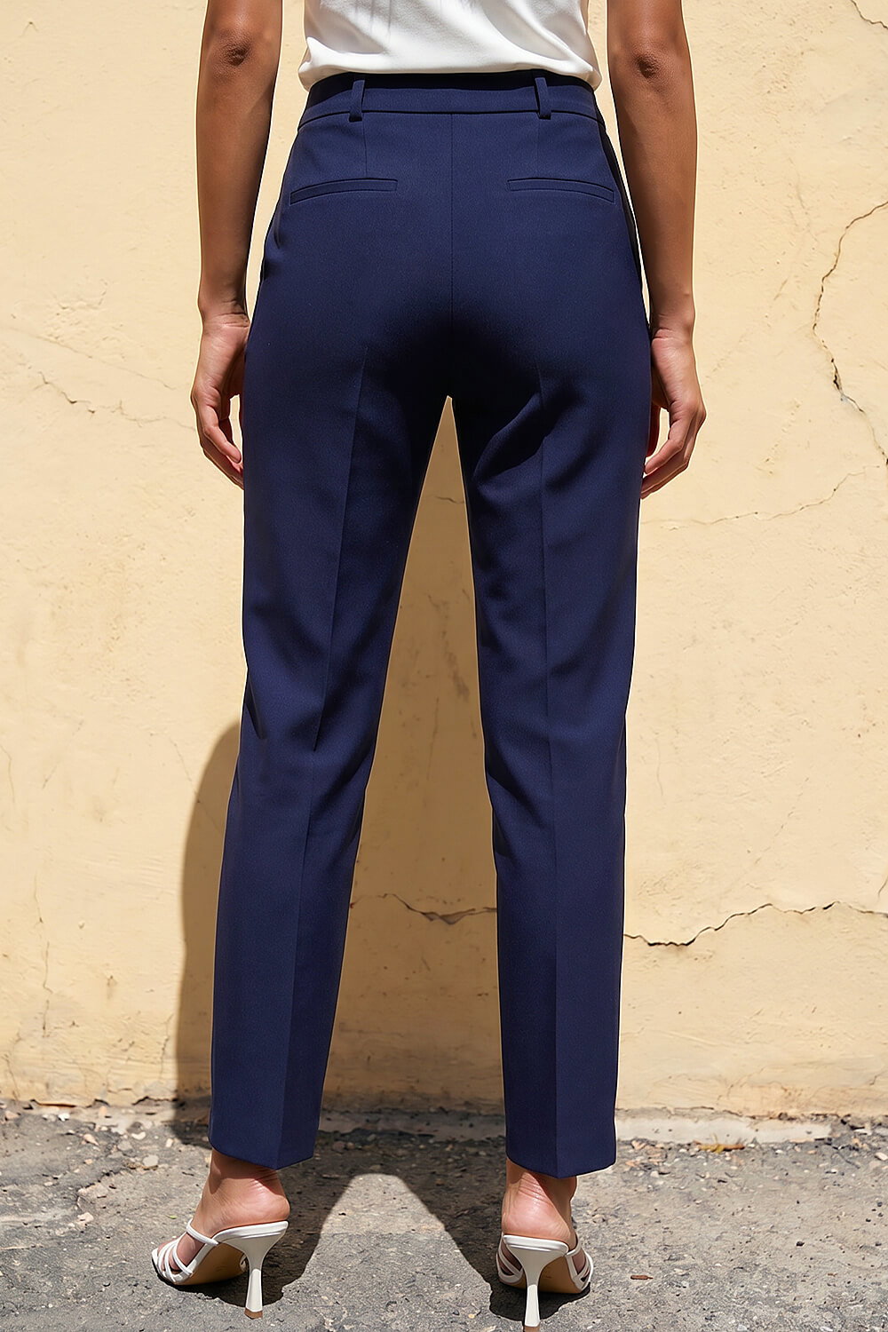 Navy Short Slim Leg Trouser, Image 4 of 4