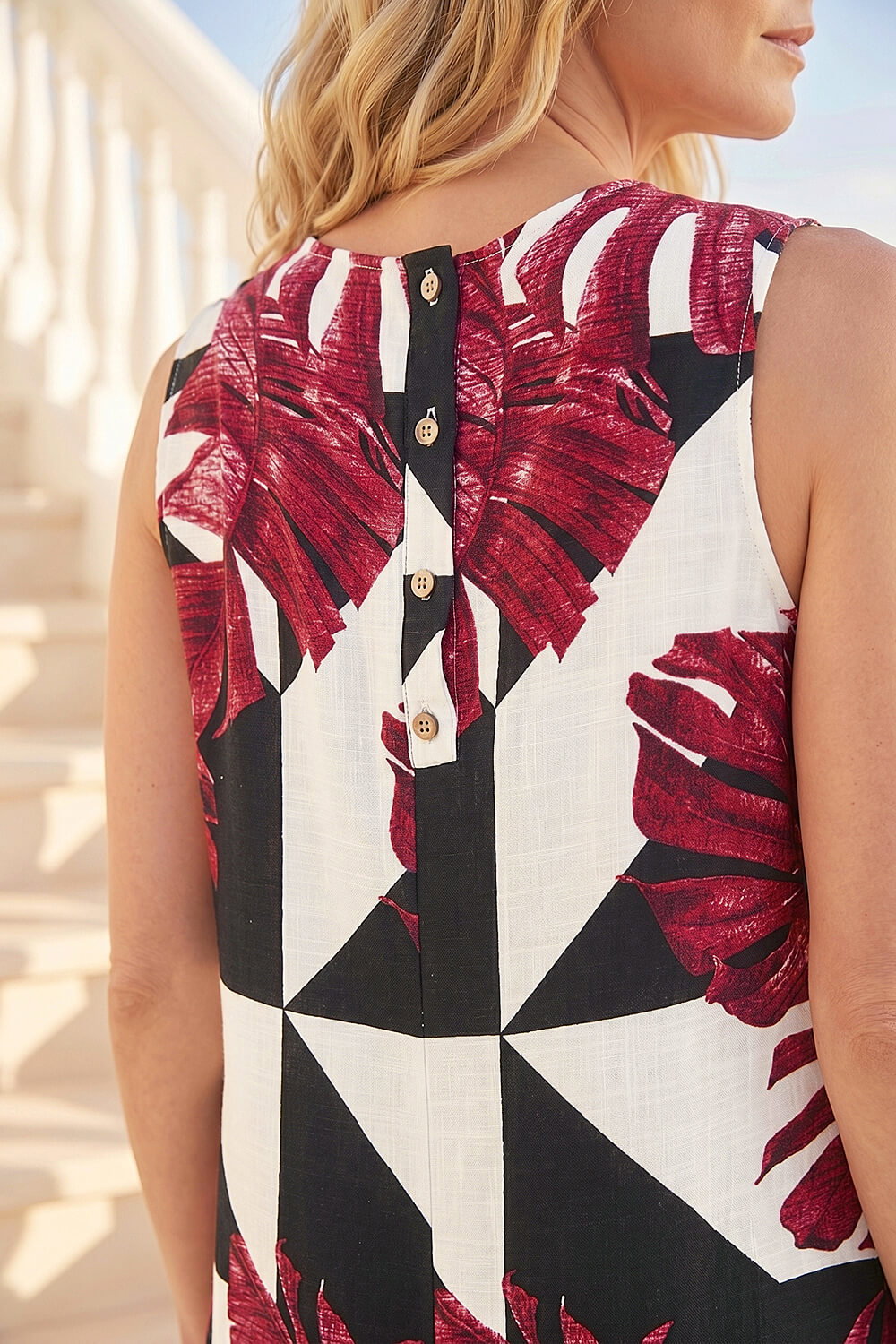 Wine Petite Sleeveless Shift Dress, Image 5 of 4