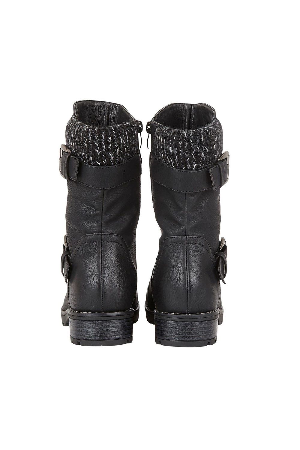 Black Jemima Low Block Heel Biker Boots, Image 6 of 7