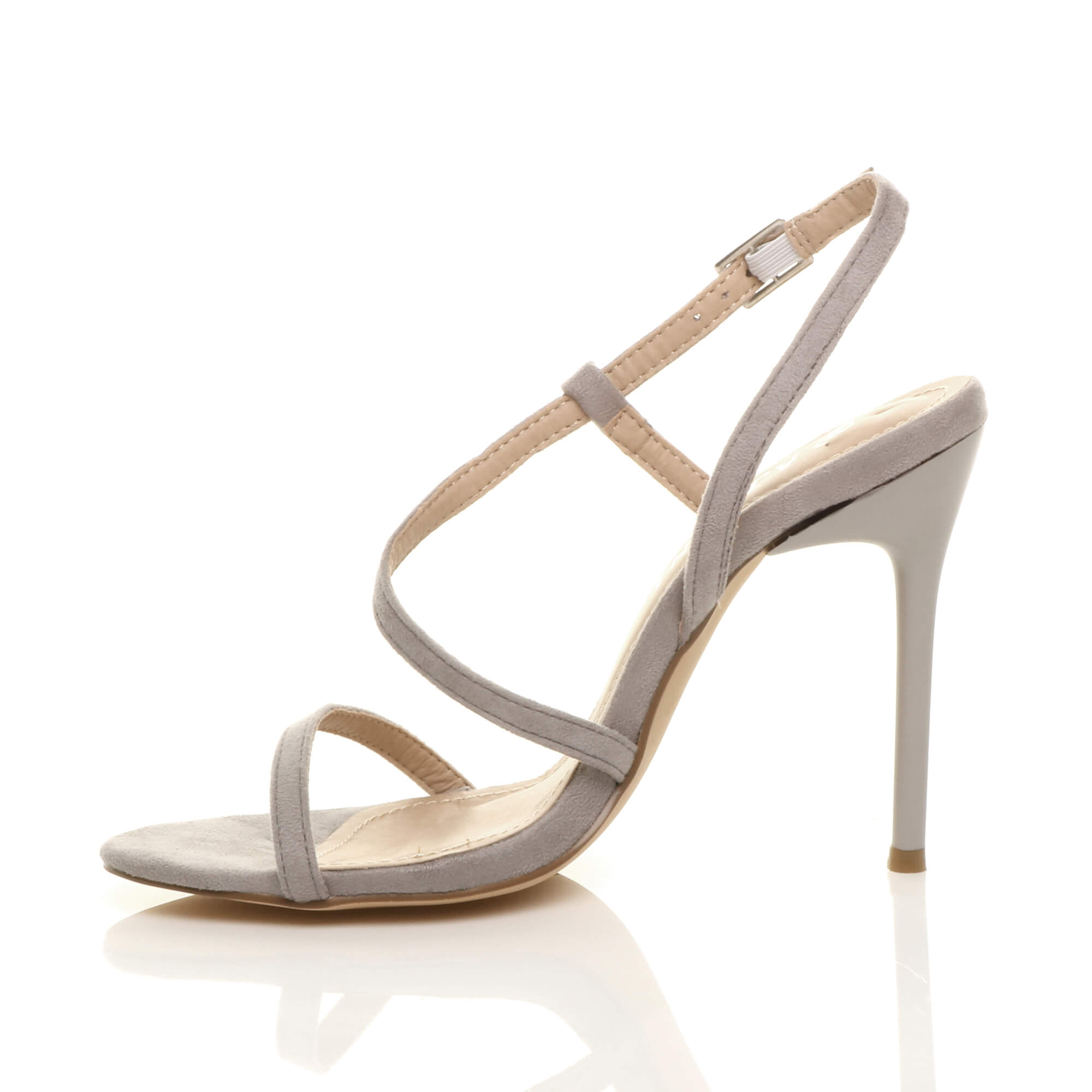 Grey High Heel Party Barely There Sandals, Image 3 of 6