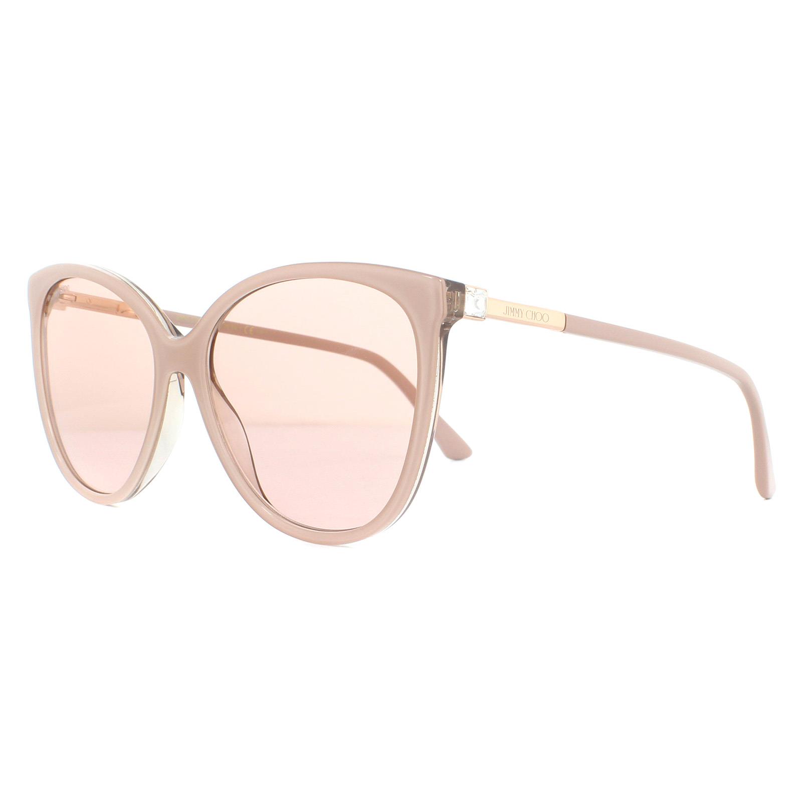 Pink Cat Eye Nude Glitter Gold Mirror Sunglasses, Image 2 of 4