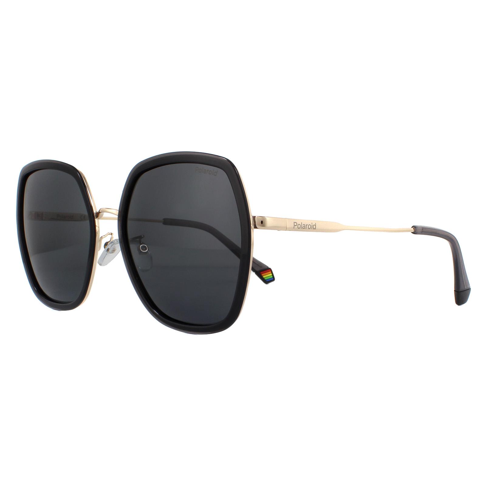 Grey Square Grey Gold Grey Polarized Sunglasses, Image 2 of 4