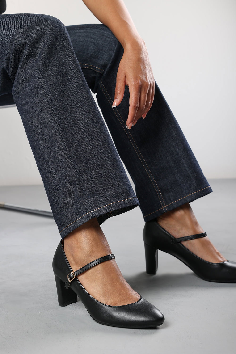 Black 'Oceana' Suede Mary Jane Court Shoe, Image 1 of 5