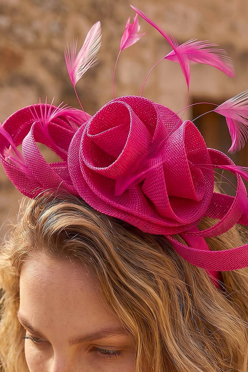 PINK Rose Fascinator, Image 5 of 4