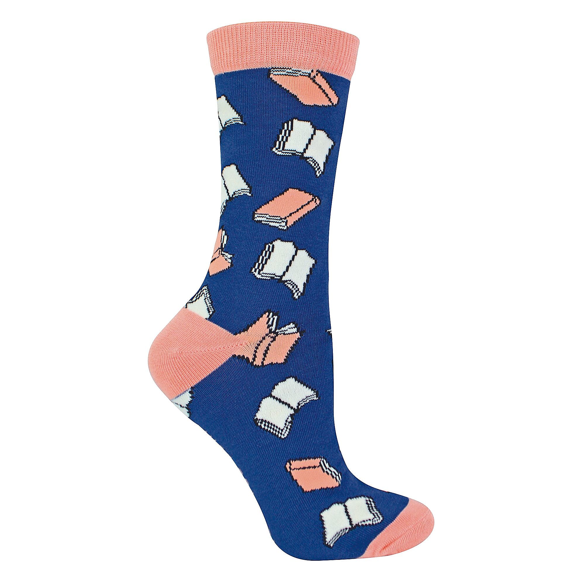 Navy Book Socks | Novelty Bamboo Socks, Image 1 of 3