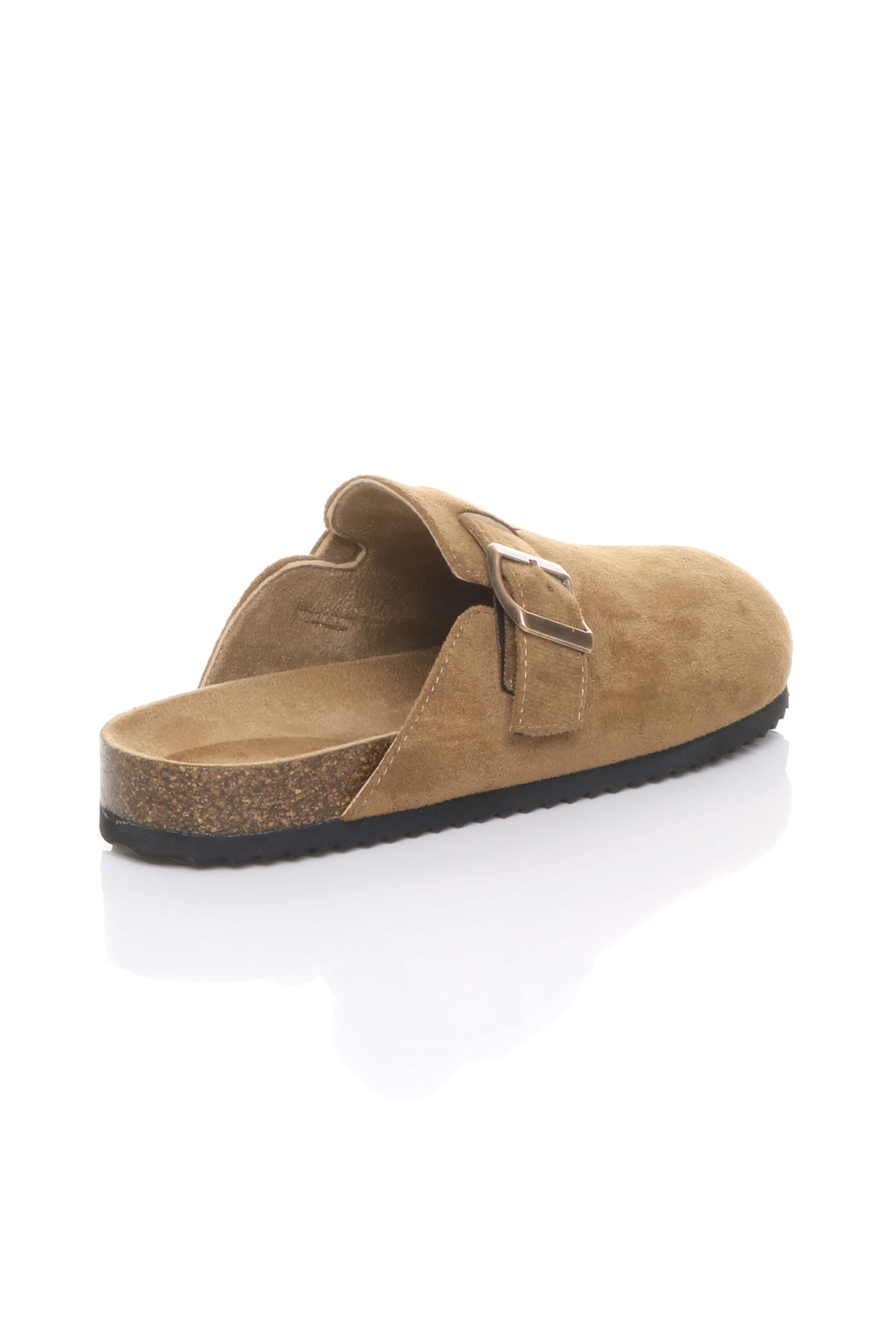 Tan AJVANI Tan Flat Footbed Sandals Mules, Image 4 of 4