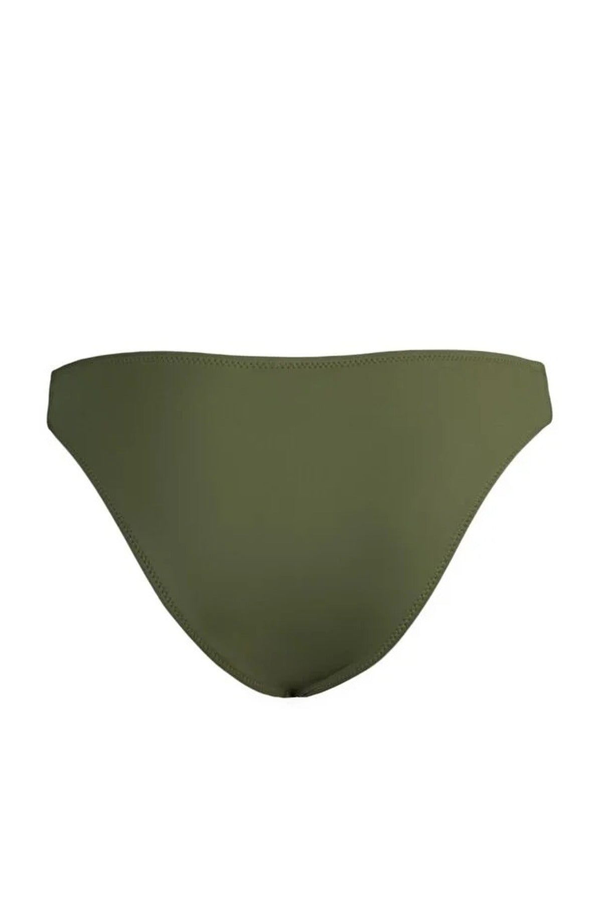 Khaki V Cut High Leg Minimal Bikini Bottom with Contoured Fit, Image 3 of 4
