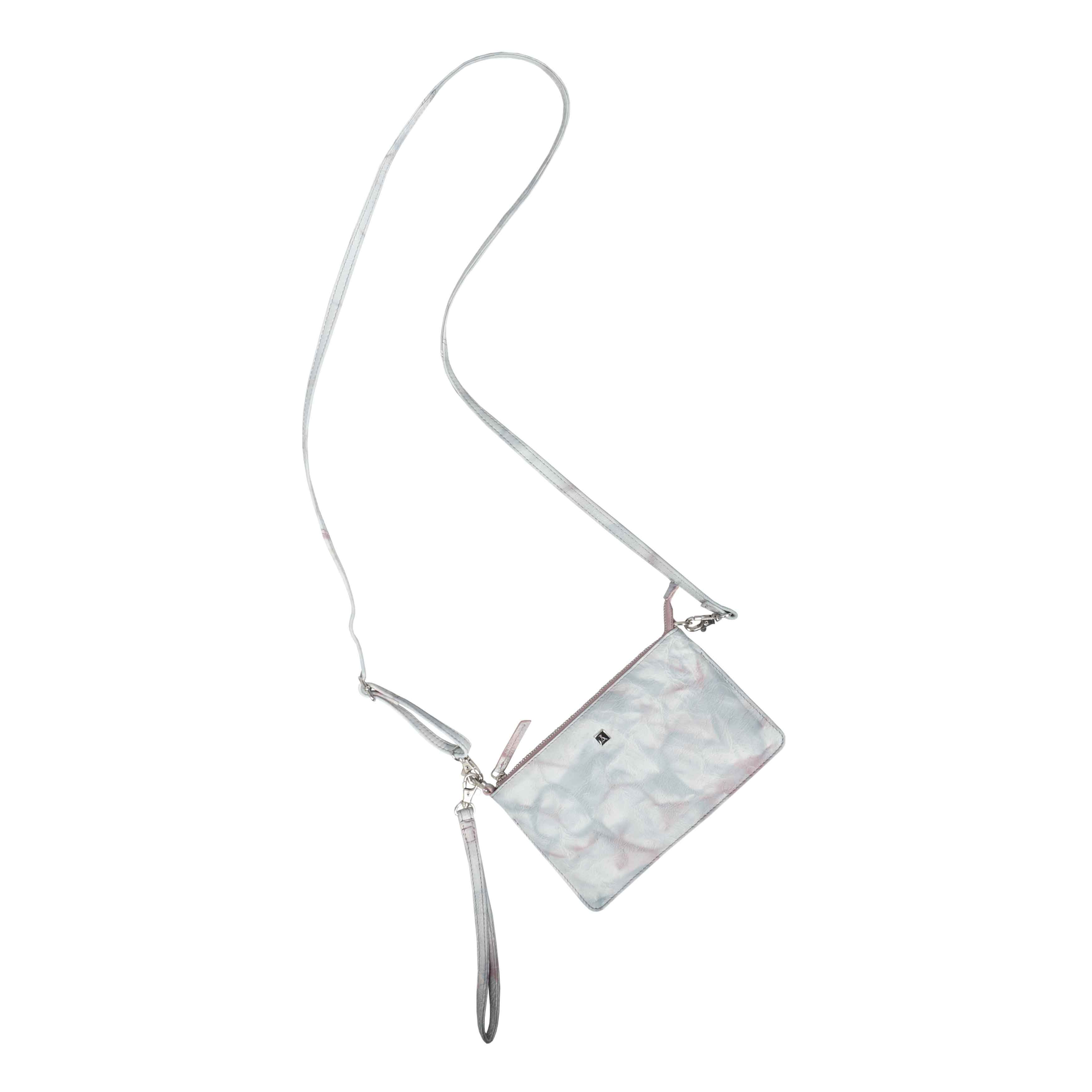 Blue 'TODD' Tie Dye Real Leather Crossbody Wristlet Bag, Image 4 of 6