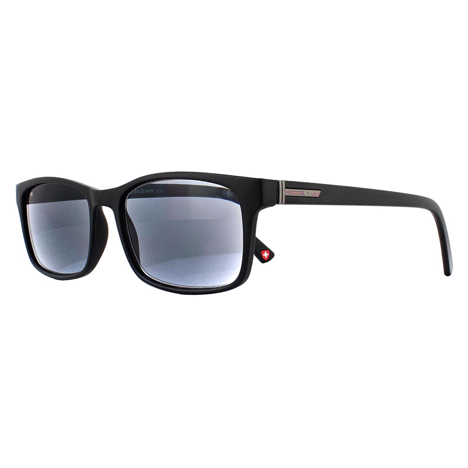 Black Montana Black Rectangle Black Grey Readers +2.00 Sunglasses, Image 2 of 4