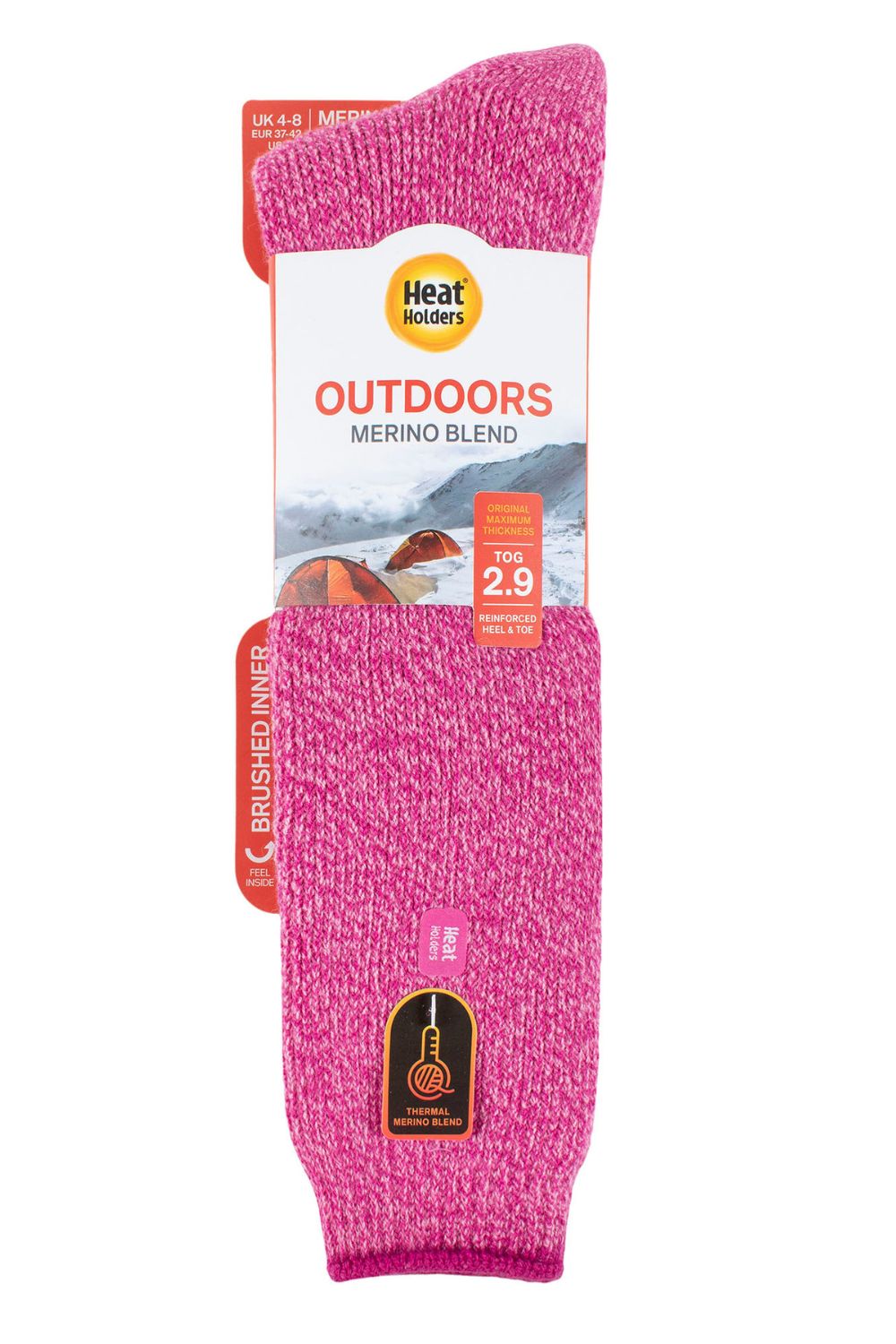 Pink Knee High Merino Wool Socks, Image 2 of 5