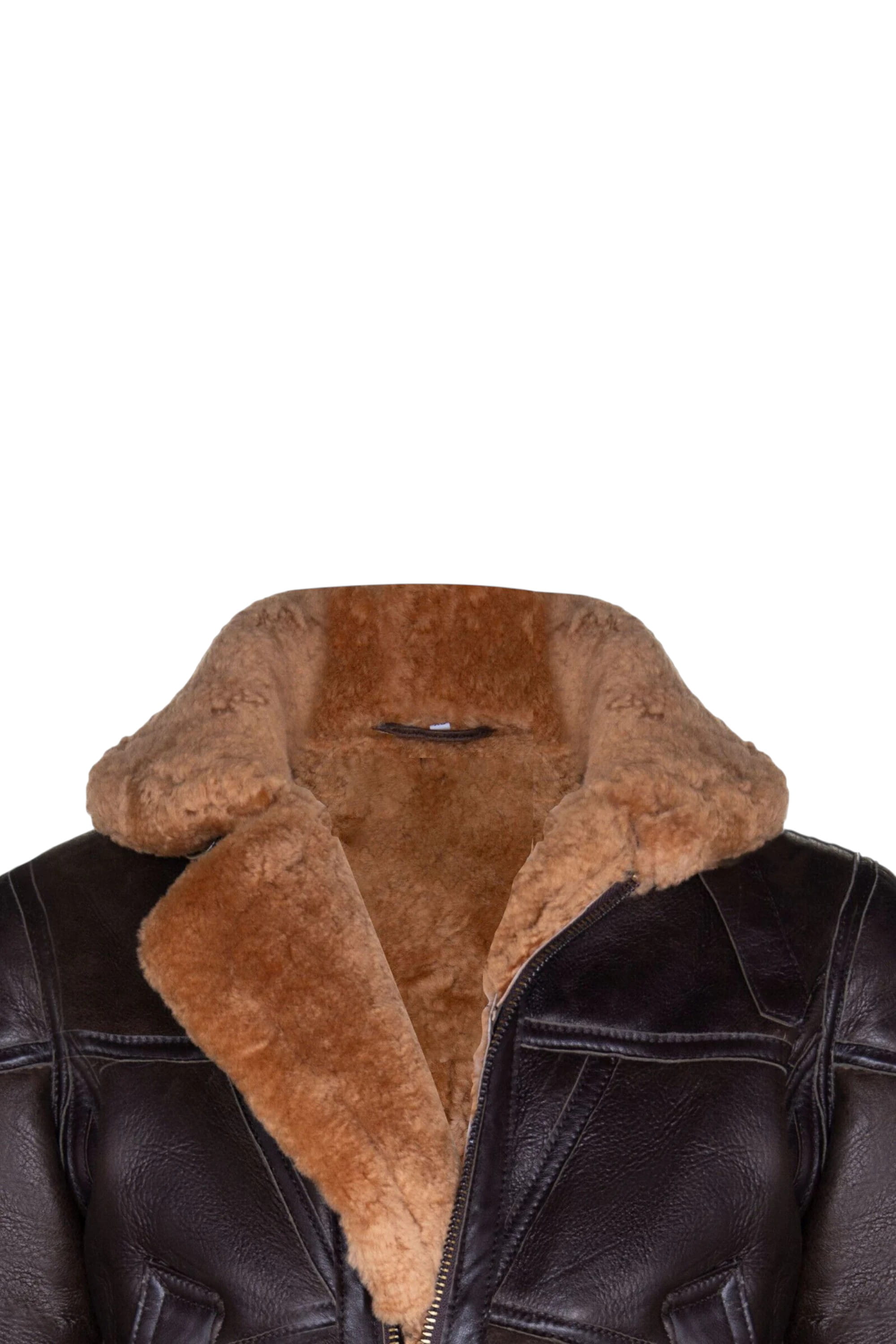 Brown Womens RAF Sheepskin Flying Jacket-Albay, Image 4 of 4