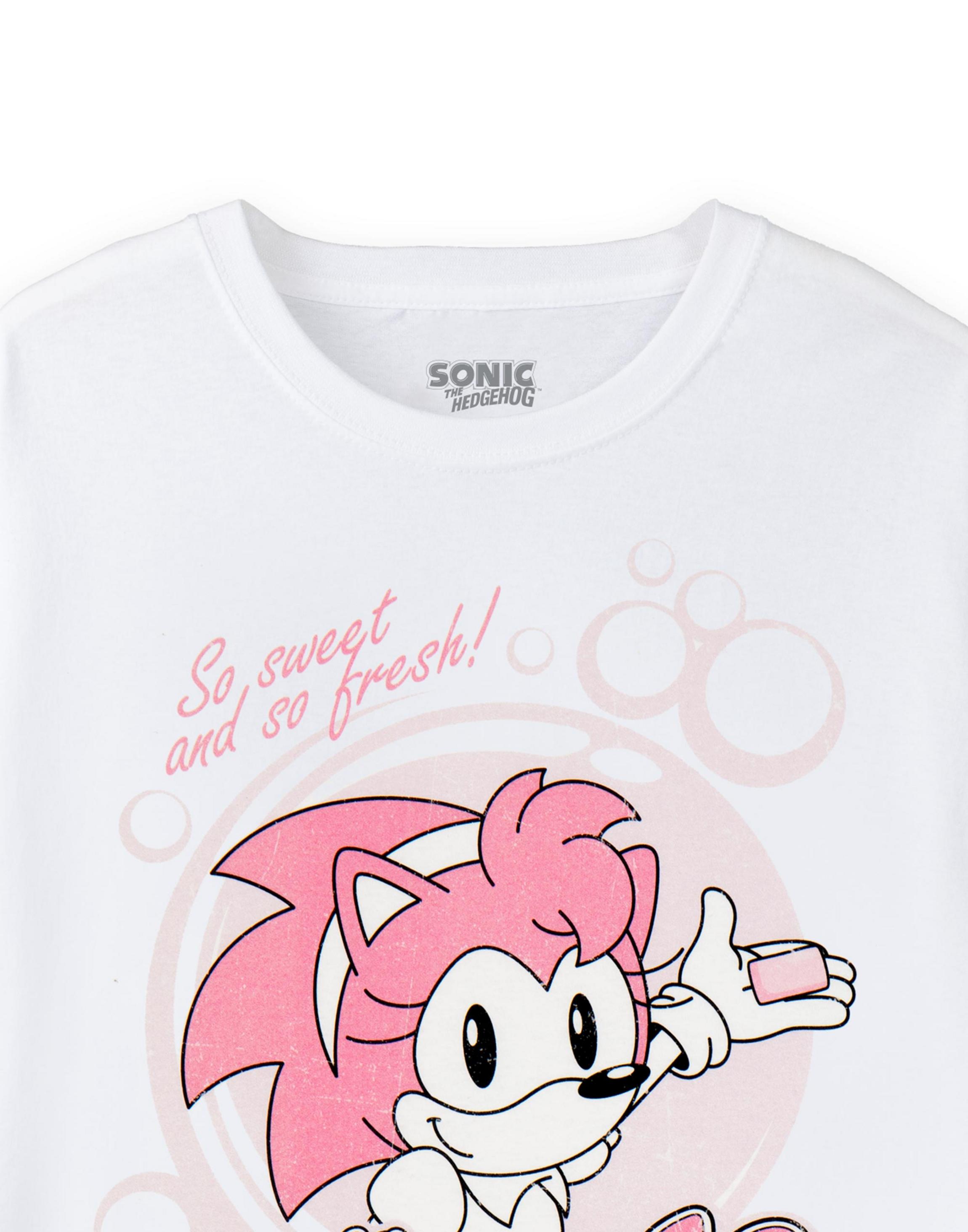 White Sonic the Hedgehog Amy's Bubblegum T-Shirt, Image 3 of 6