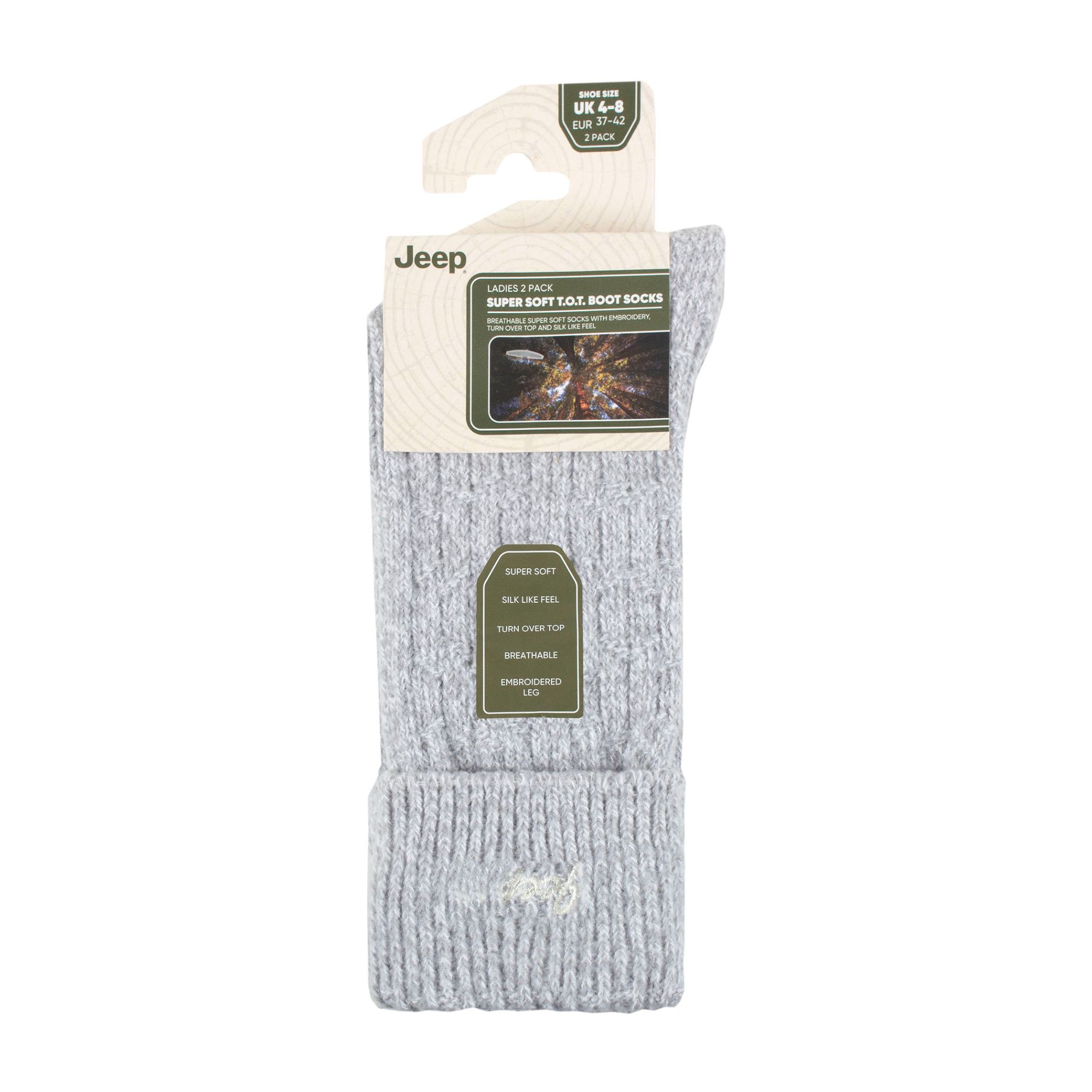 Grey 2 Pack Super Soft Boot Socks, Image 3 of 3