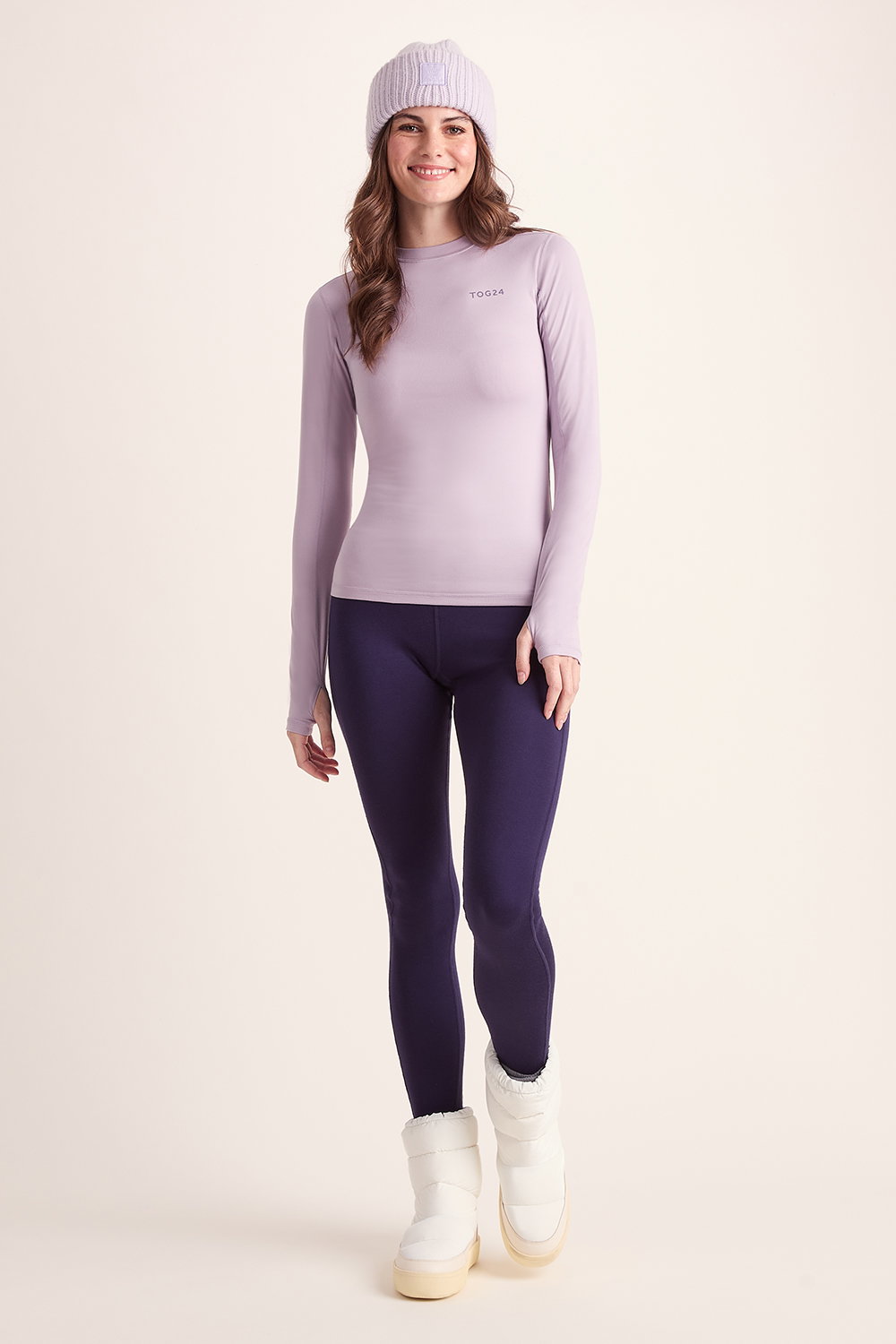 Lavendar Snowdon Thermal Crew Neck Base Layer, Image 3 of 5