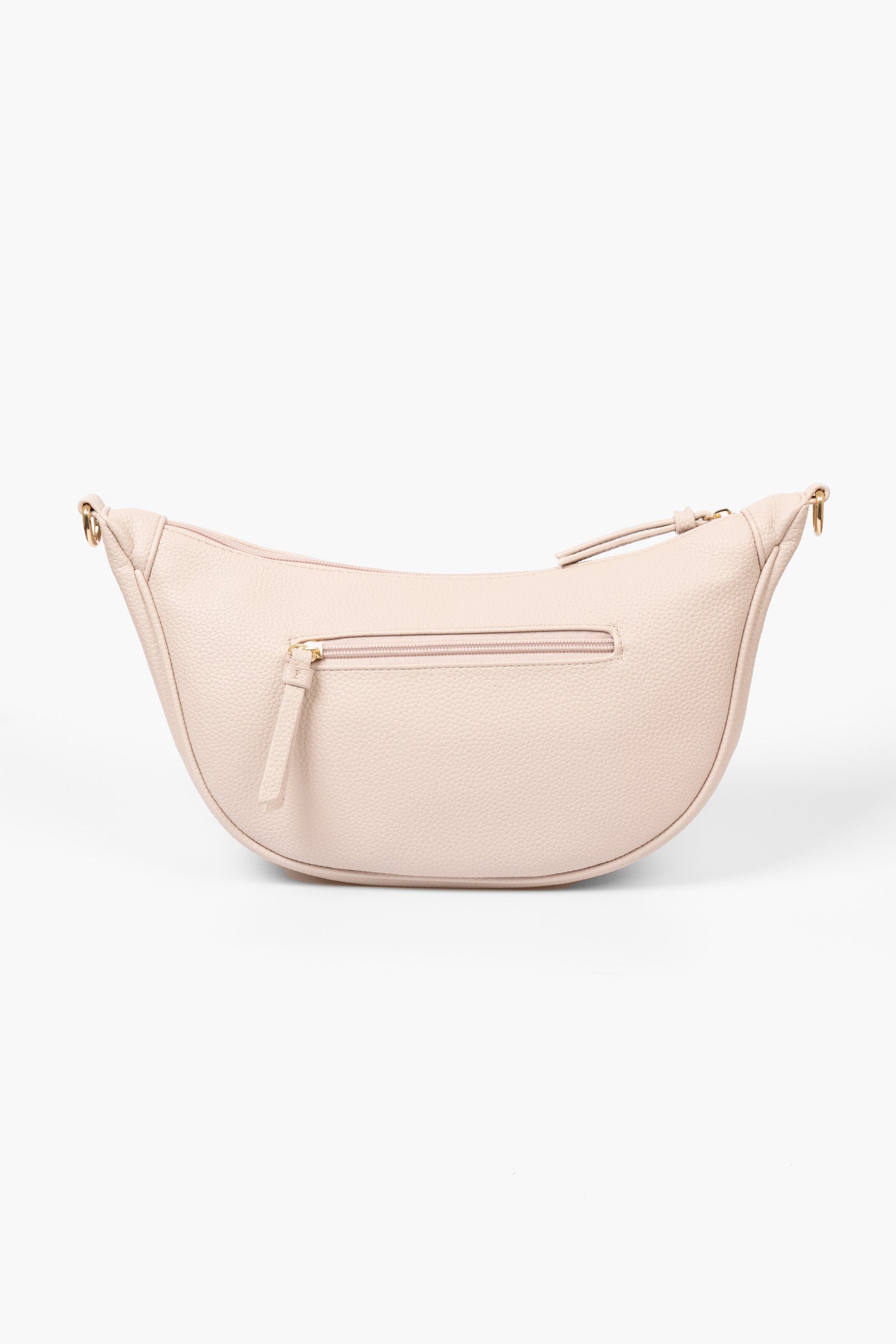 Beige Faux Leather Half Moon Crossbody Bag, Image 2 of 4