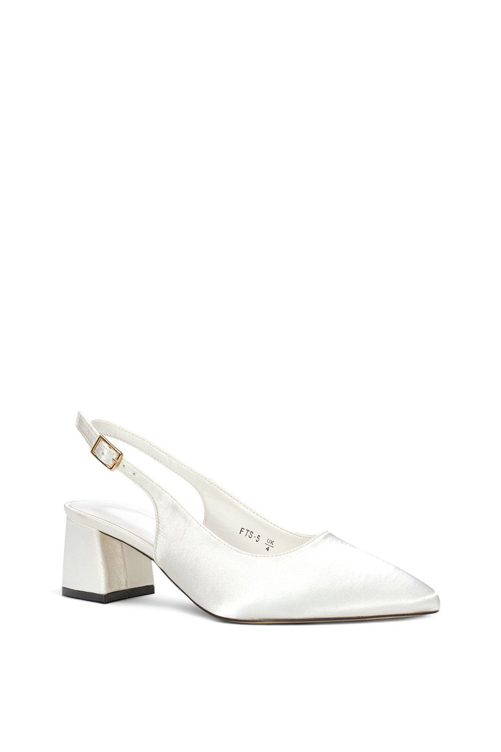 Ivory 'Virelai' Low Block Heel Bridal Heels With Slingback, Image 2 of 6