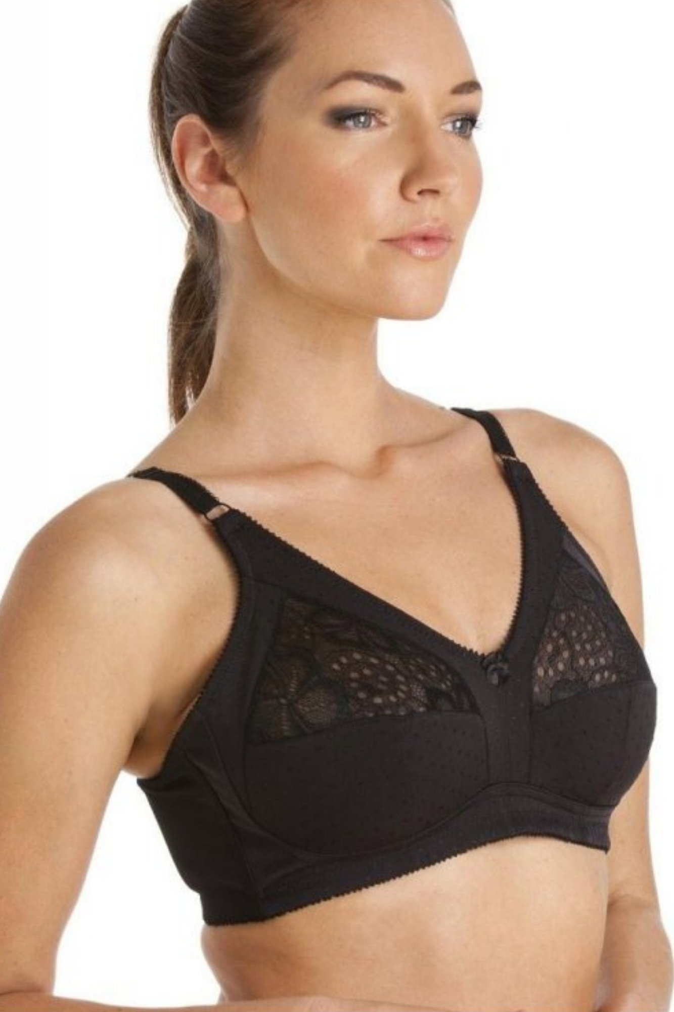 Black Cotton Lined Soft Cup Non Wired T-Shirt Bra, Image 4 of 5
