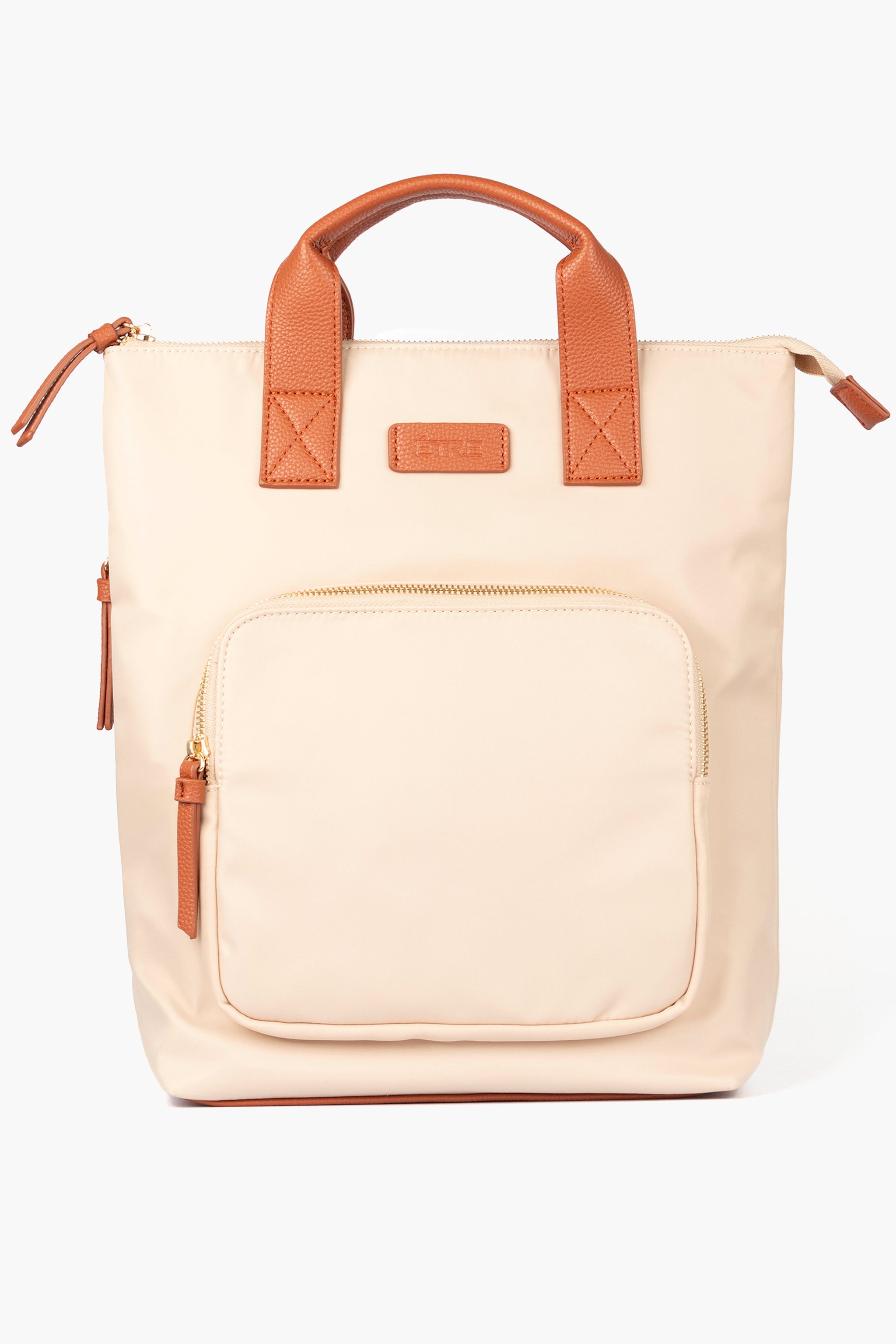 Pink Plain Top Handle Foldable Backpack
