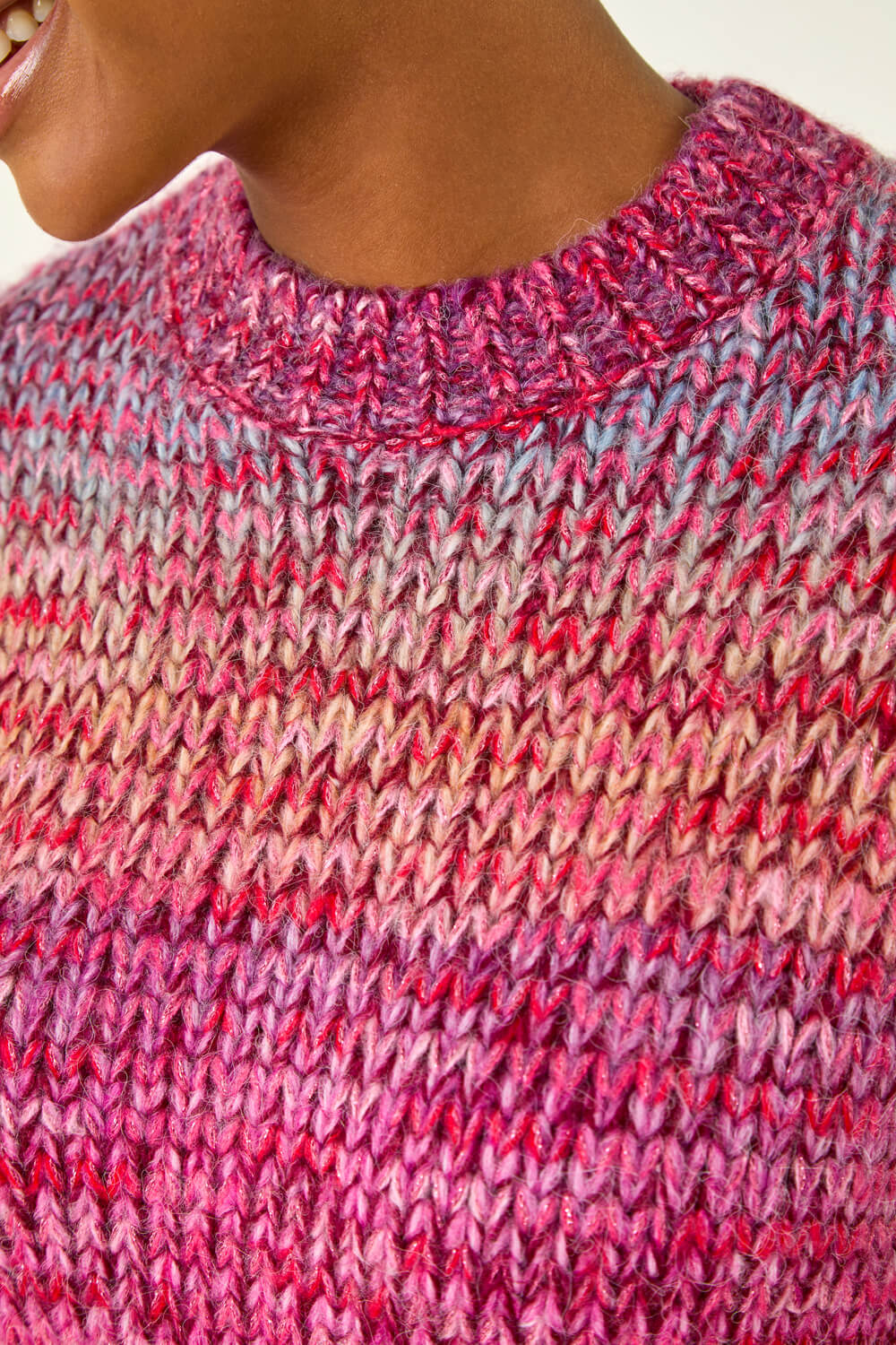 Pink Metallic Ombre Knit Jumper, Image 6 of 5