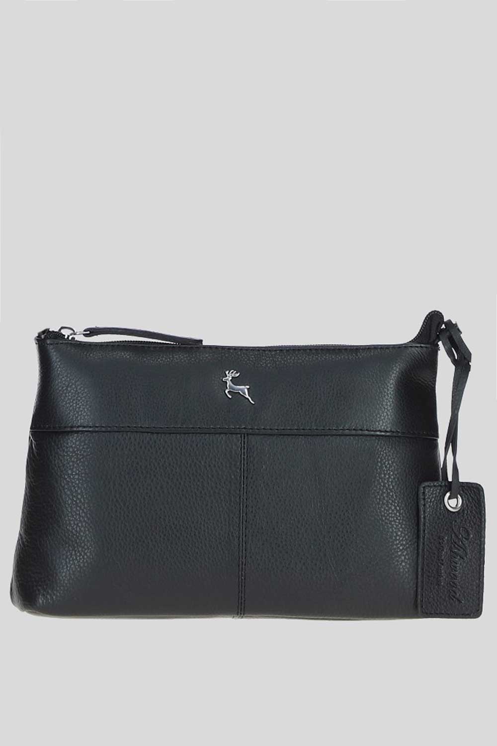Black 'Dublin' Elegant Real Leather Crossbody Bag, Image 1 of 5