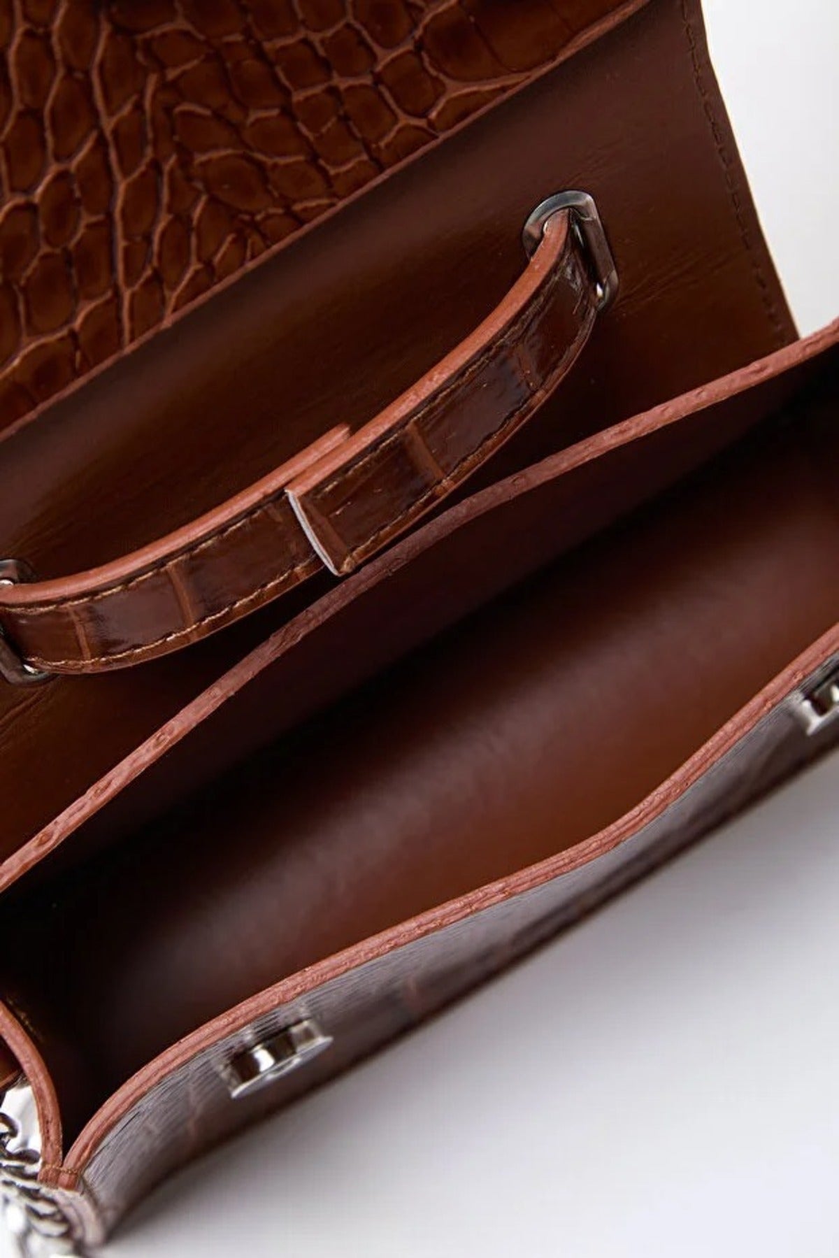 Brown Textured Crossbody Mini City Bag, Image 2 of 3