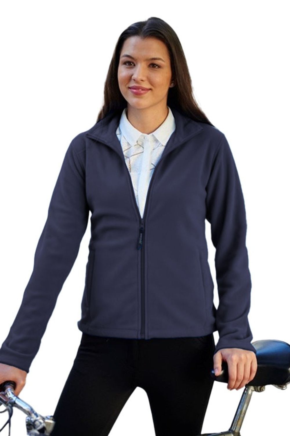 Navy Microfleece Full Zip Jacket, Image 1 of 4