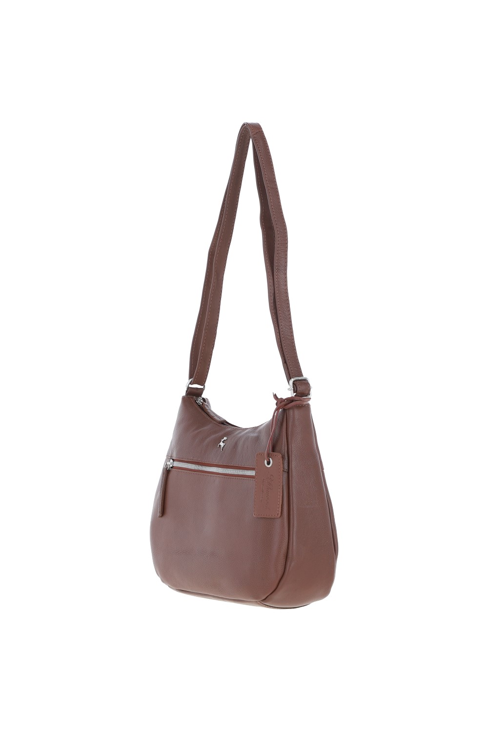 Tan 'Shannon' Real Leather Shoulder Bag, Image 2 of 3