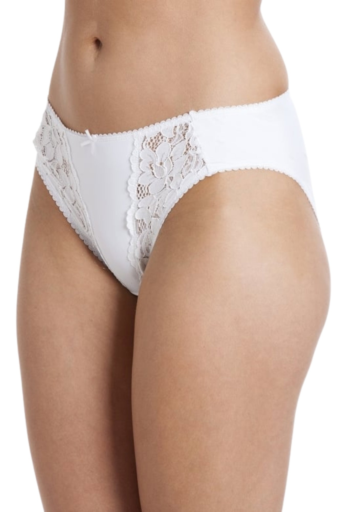 White Camille Lingerie White 3 Pack Sheer Floral Lace Mesh Briefs, Image 2 of 5