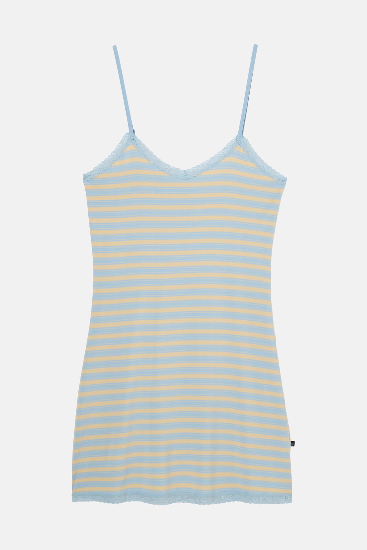 Light Blue British Boxers Light Blue "Cornish" Bamboo Lace Strappy Nightdress, Image 4 of 4