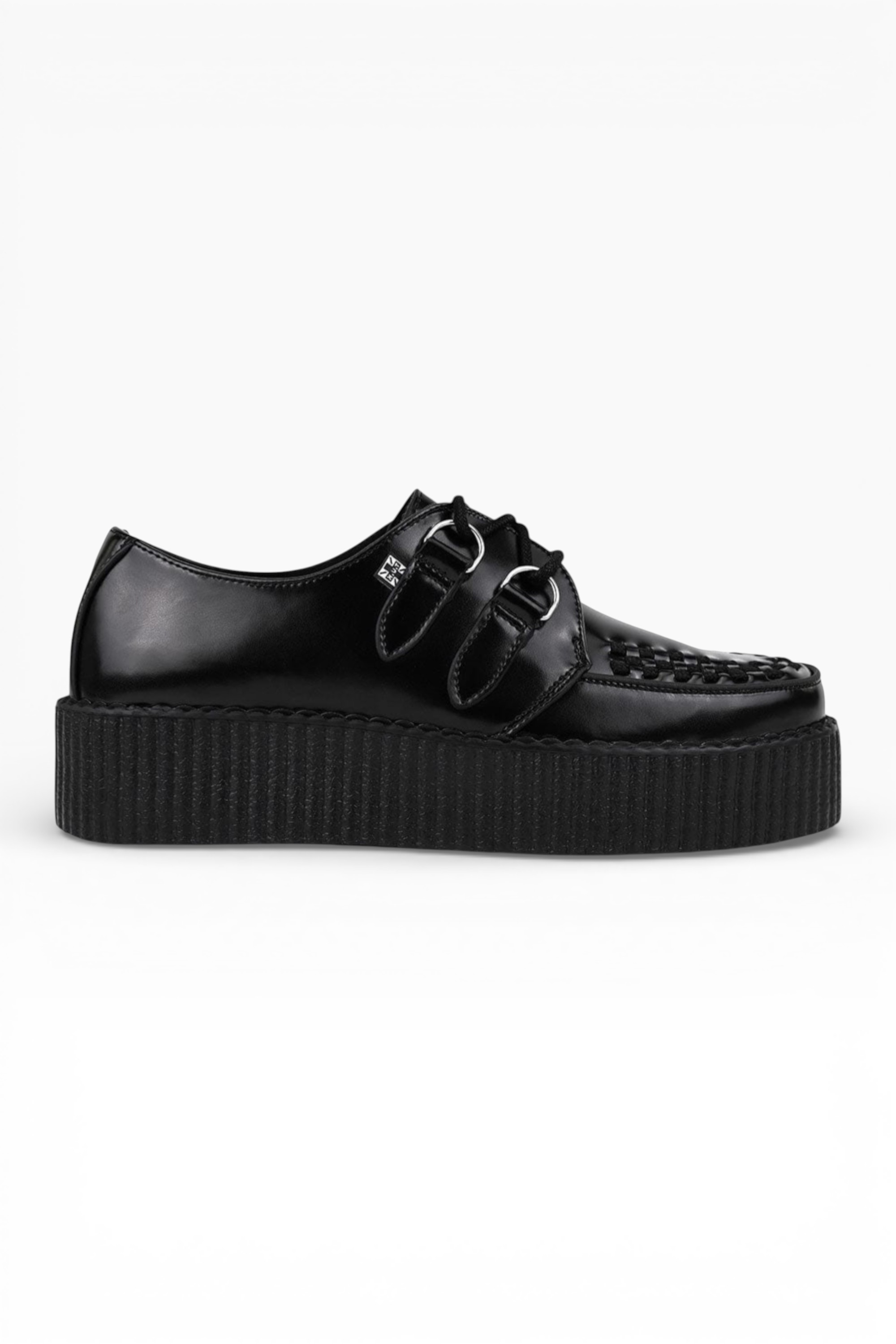 Black TUK Footwear Black Viva High Creeper Leather Goth Shoes, Image 1 of 7